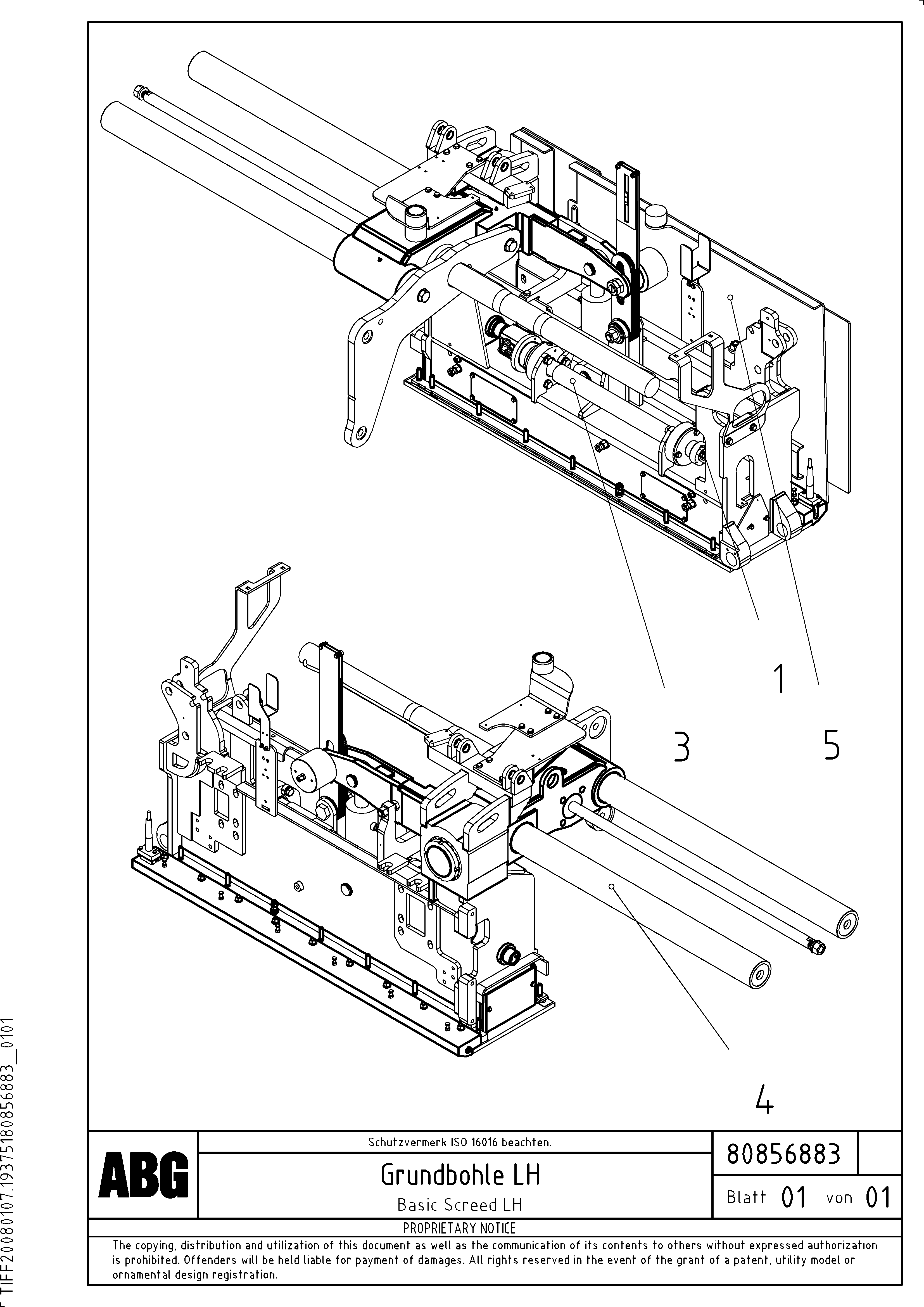 Схема запчастей Volvo PF6160 - 88420 Basic screed OMNI 1000 ATT. SCREEDS 3,0 - 9,0M PF6110, PF6160/PF6170