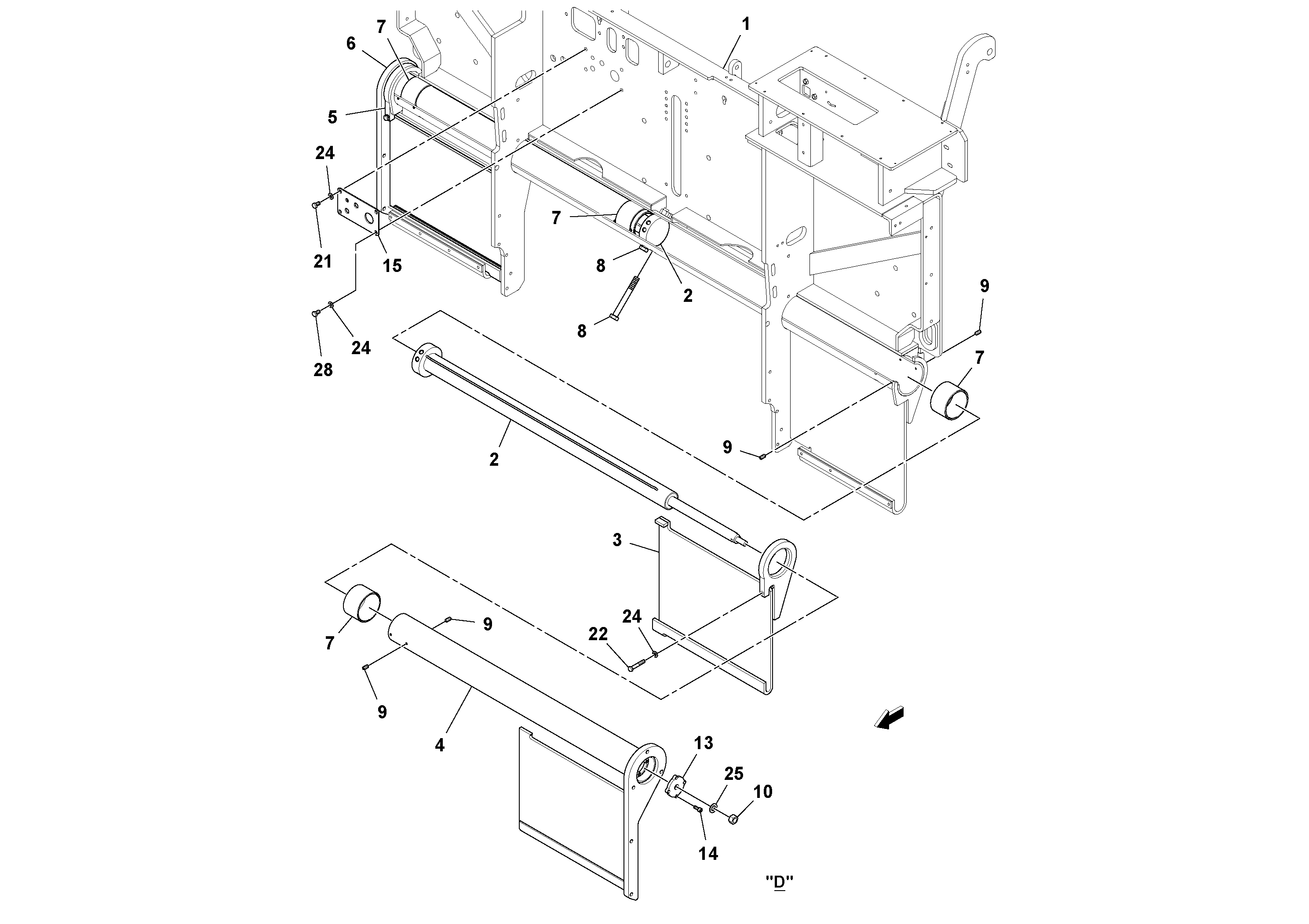 Схема запчастей Volvo PF6160 - 97959 Main Frame Installation PF6160/PF6170