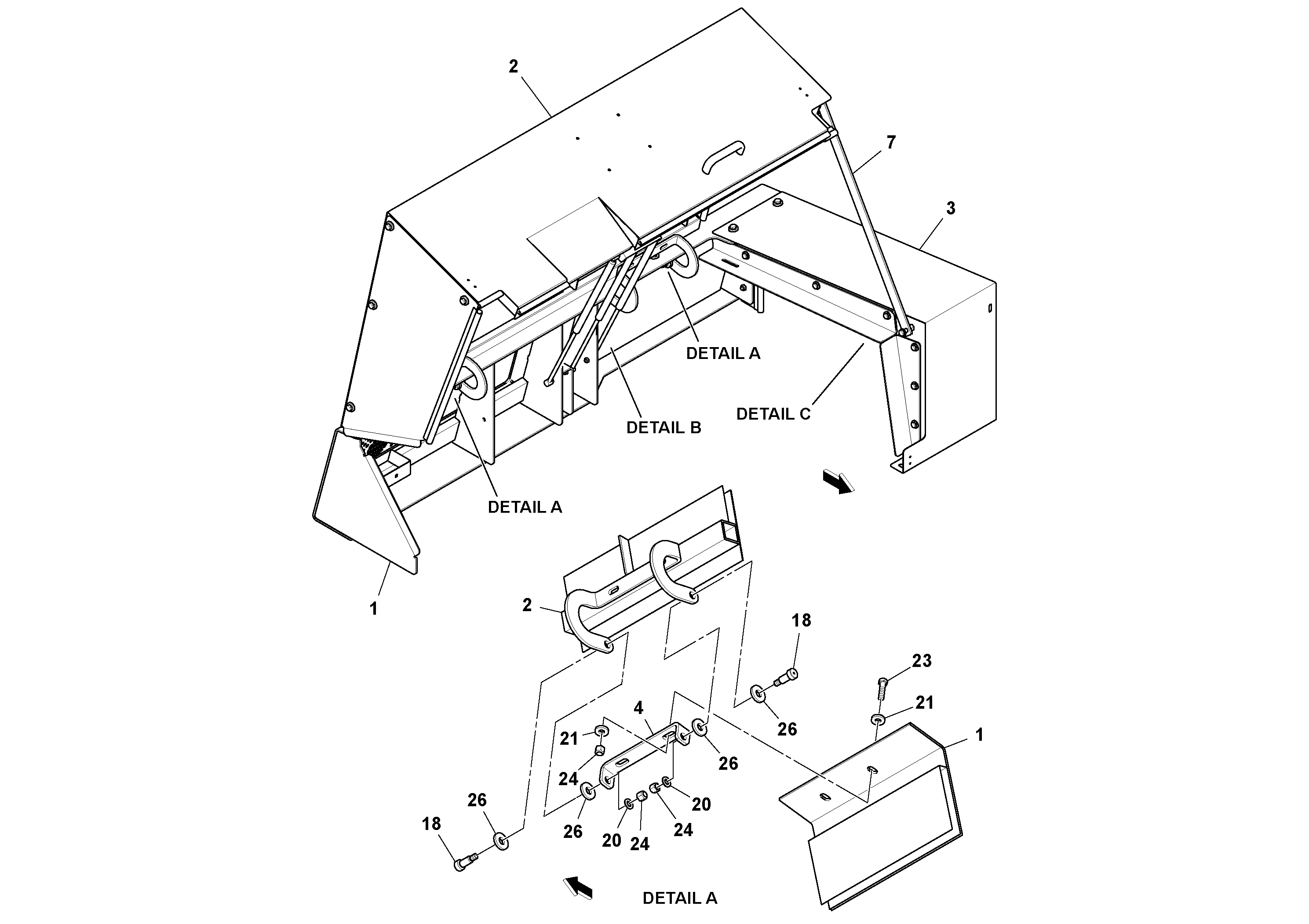 Схема запчастей Volvo PF6160 - 100114 Hood Assembly PF6160/PF6170