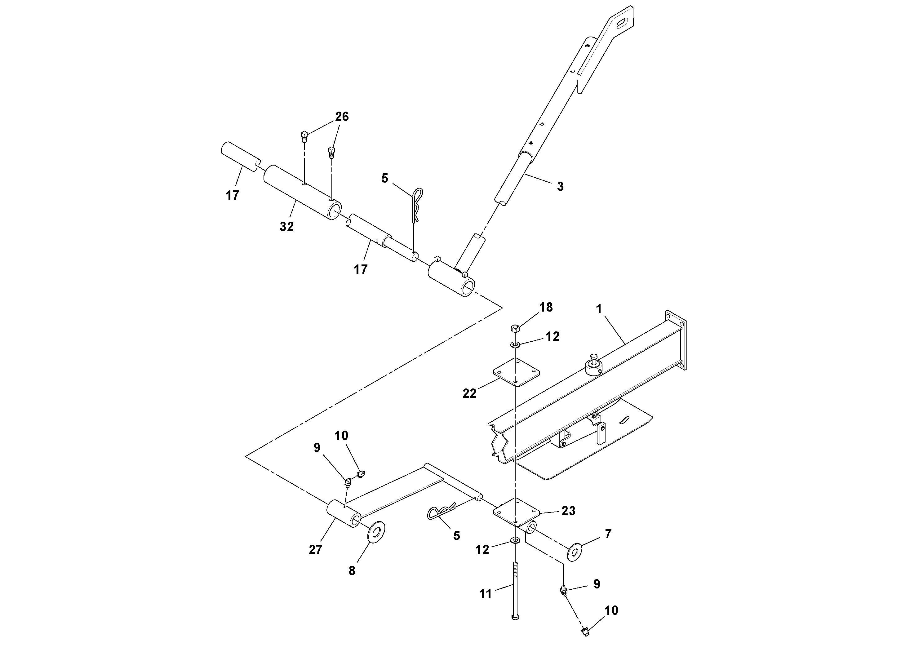 Схема запчастей Volvo PF6160 - 92464 Beam Assembly PF6160/PF6170