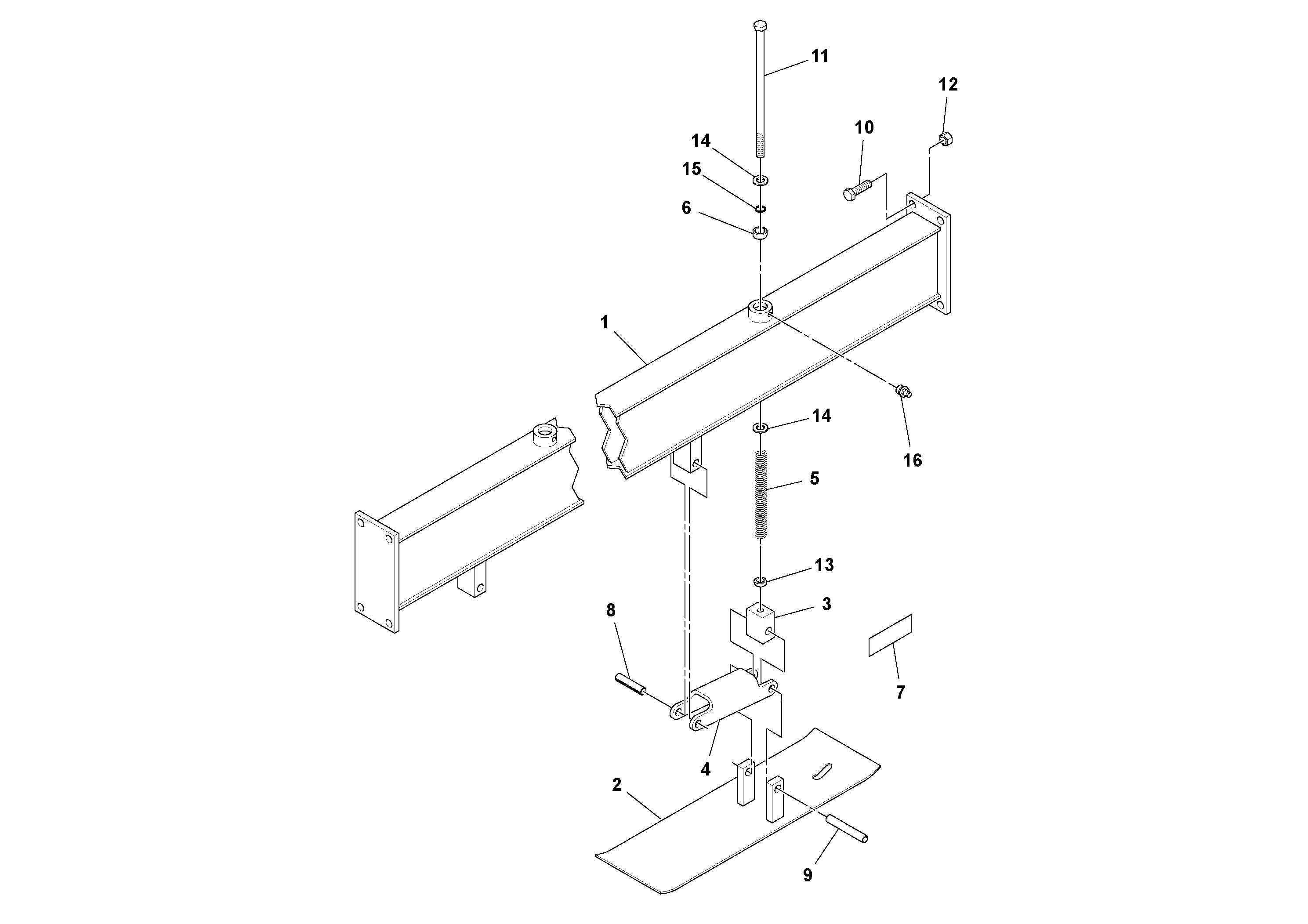 Схема запчастей Volvo PF6160 - 95276 10 Beam Assembly PF6160/PF6170