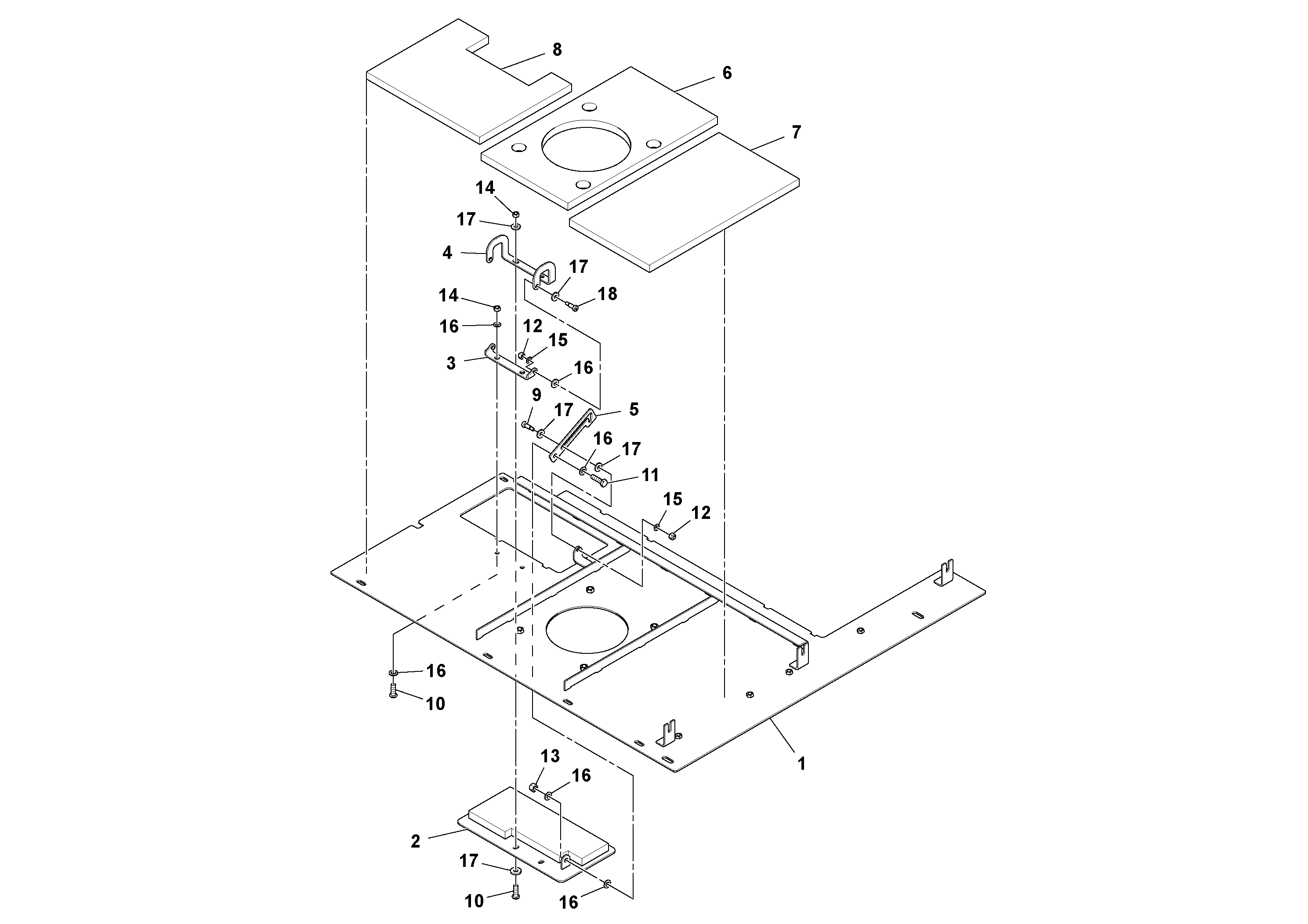 Схема запчастей Volvo PF6160 - 95543 Fixed Deck Plate Assembly PF6160/PF6170