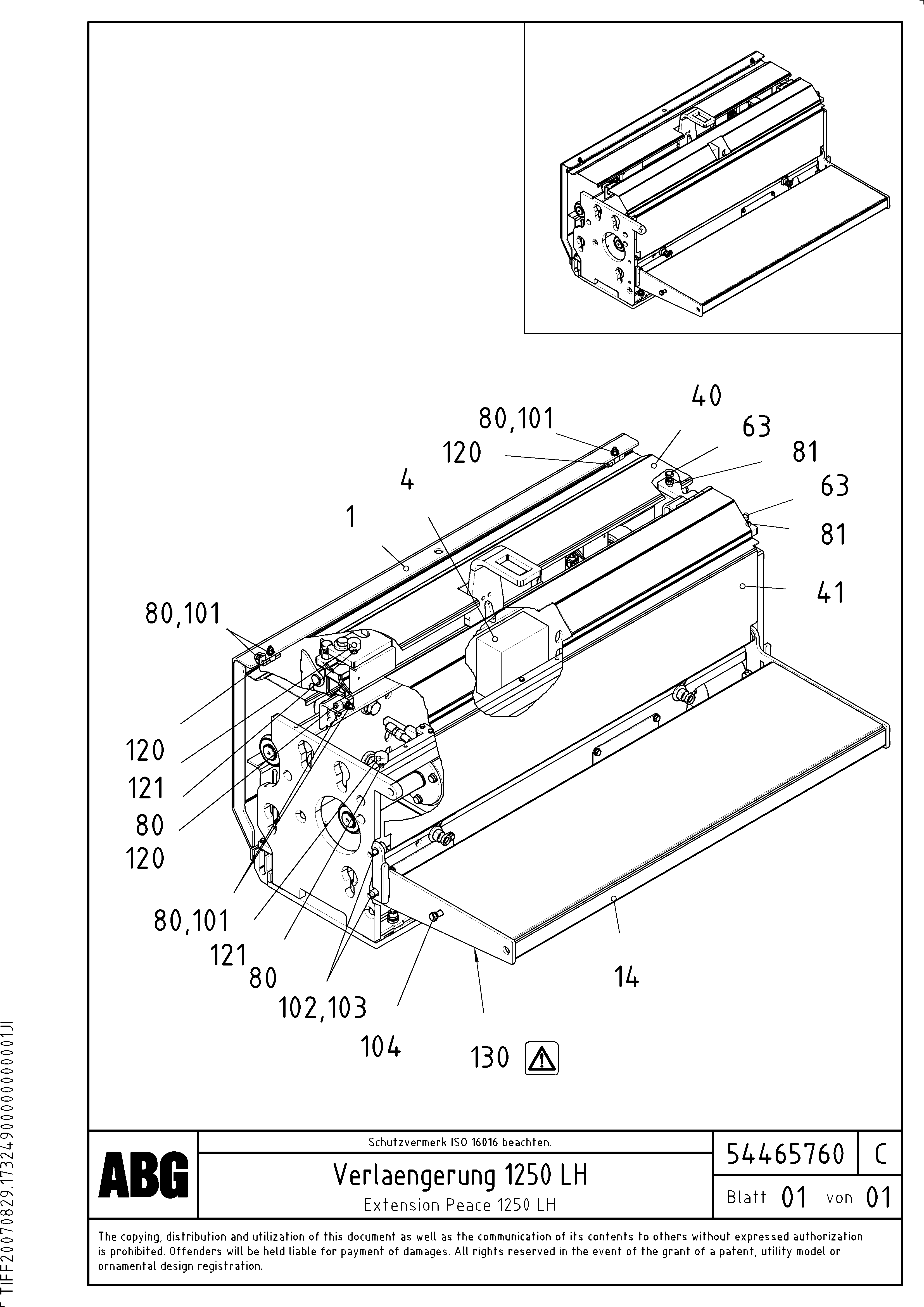 Схема запчастей Volvo PF6160 - 93410 Extension OMNI 1011 ATT. SCREEDS 3,0 - 9,0M PF6110 PF6160/PF6170