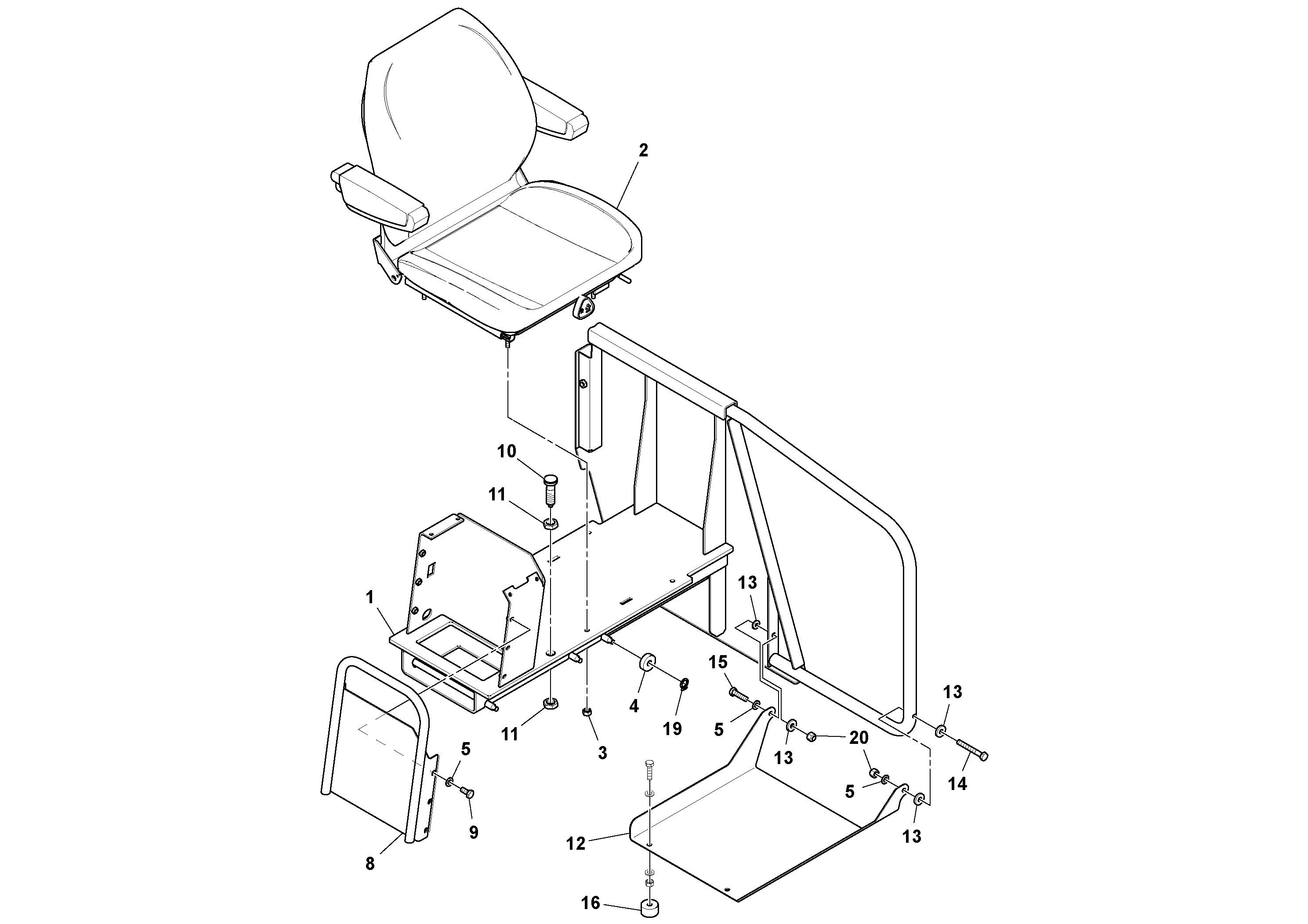 Схема запчастей Volvo PF6160 - 93225 Seat Assembly PF6160/PF6170