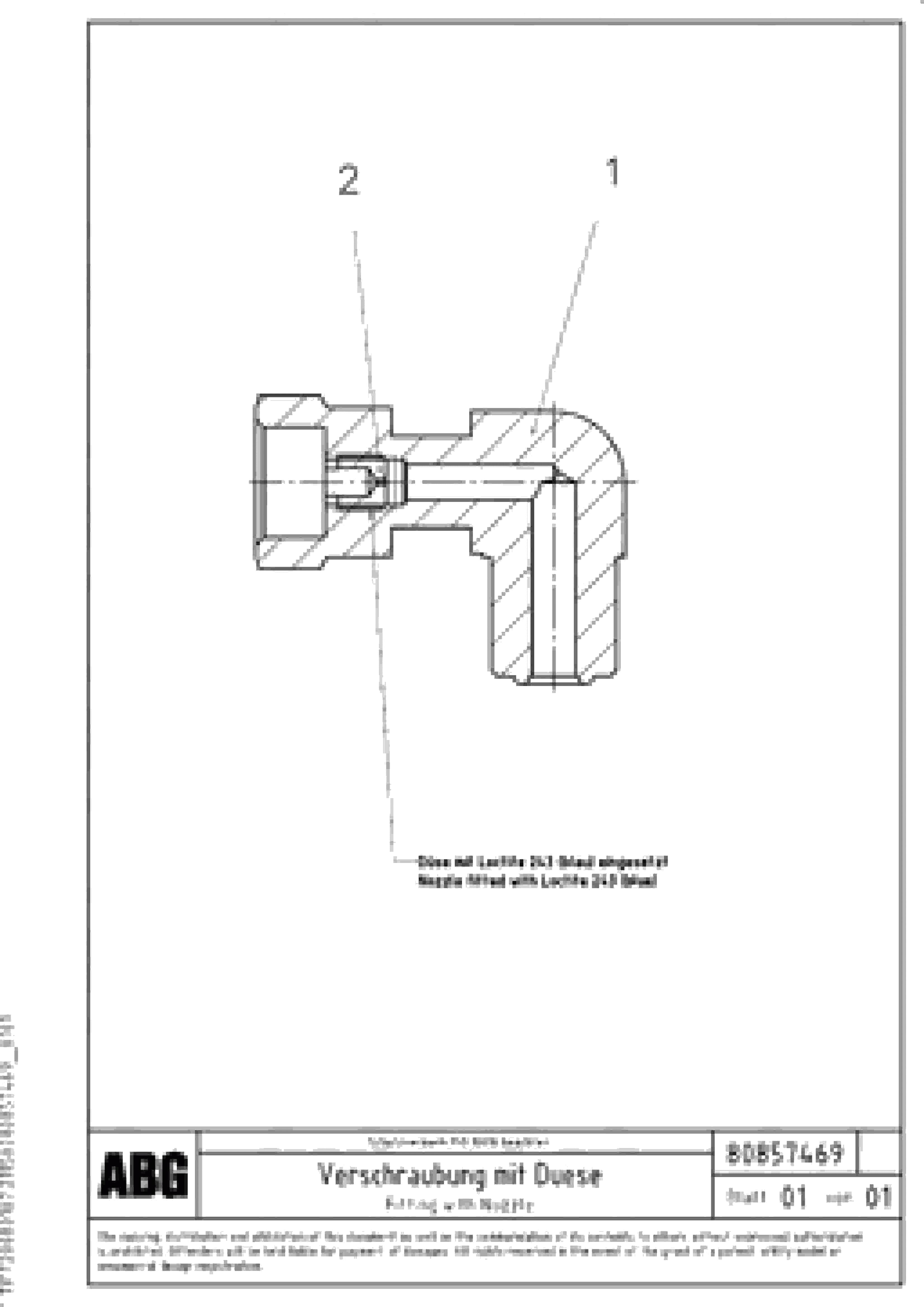 Схема запчастей Volvo PF6160 - 91528 Fitting with nozzle for crown control OMNI 1001 ATT. SCREEDS 3,0 - 9,0M PF6110 PF6160/PF6170