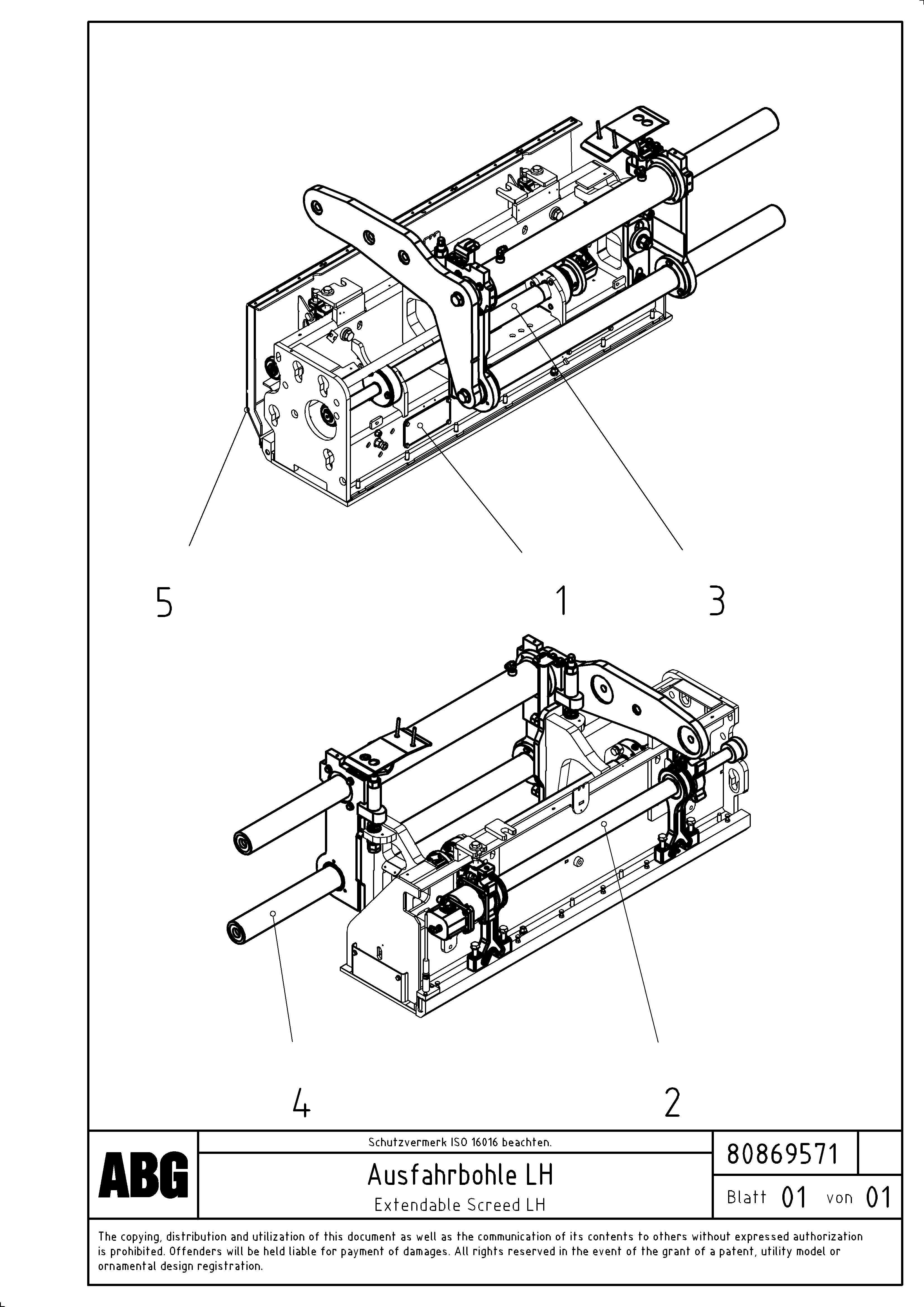 Схема запчастей Volvo PF6160 - 94026 Extendable screed OMNI 1011 ATT. SCREEDS 3,0 - 9,0M PF6110 PF6160/PF6170