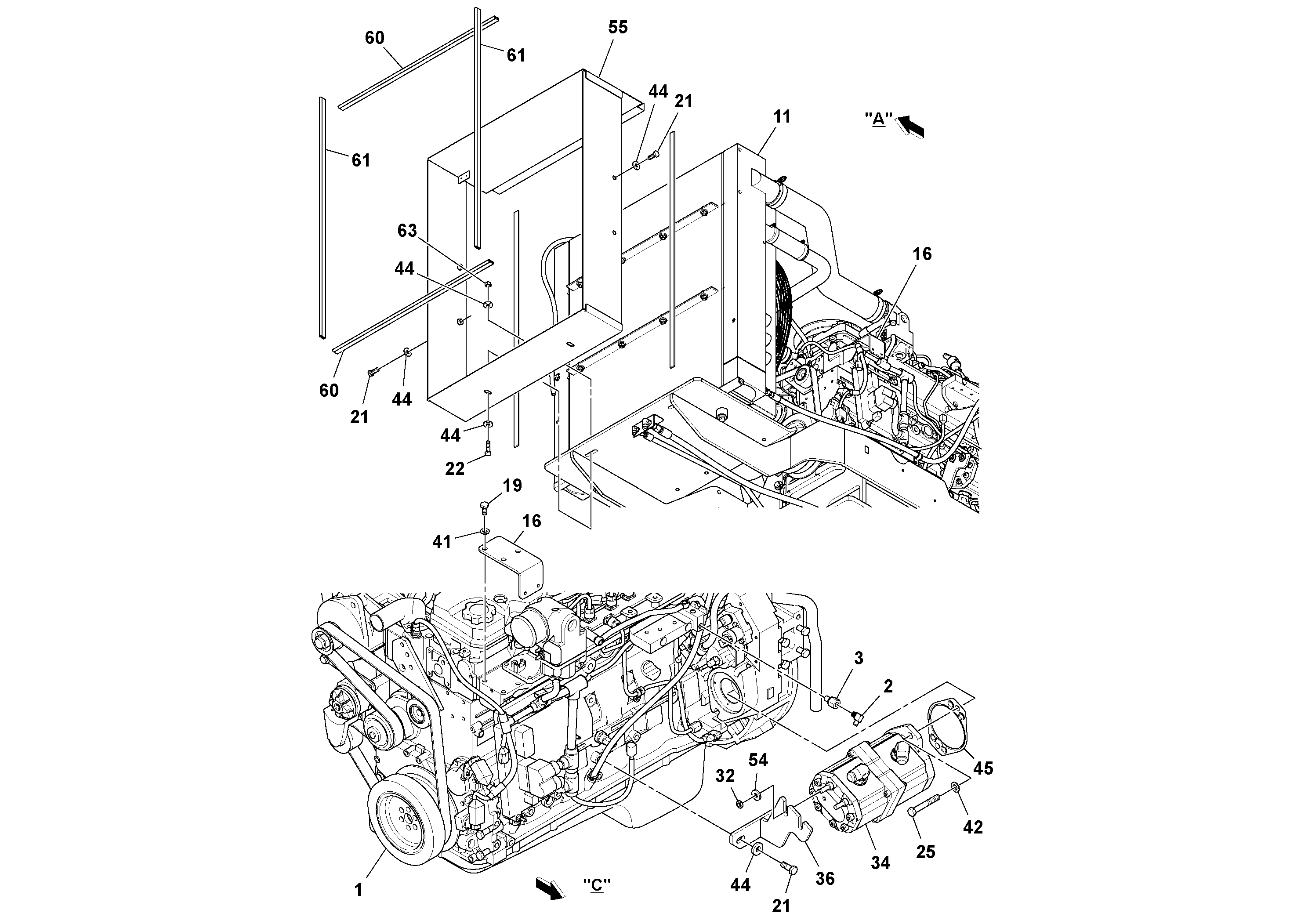 Схема запчастей Volvo PF6160 - 100097 Двигатель в сборе PF6160/PF6170