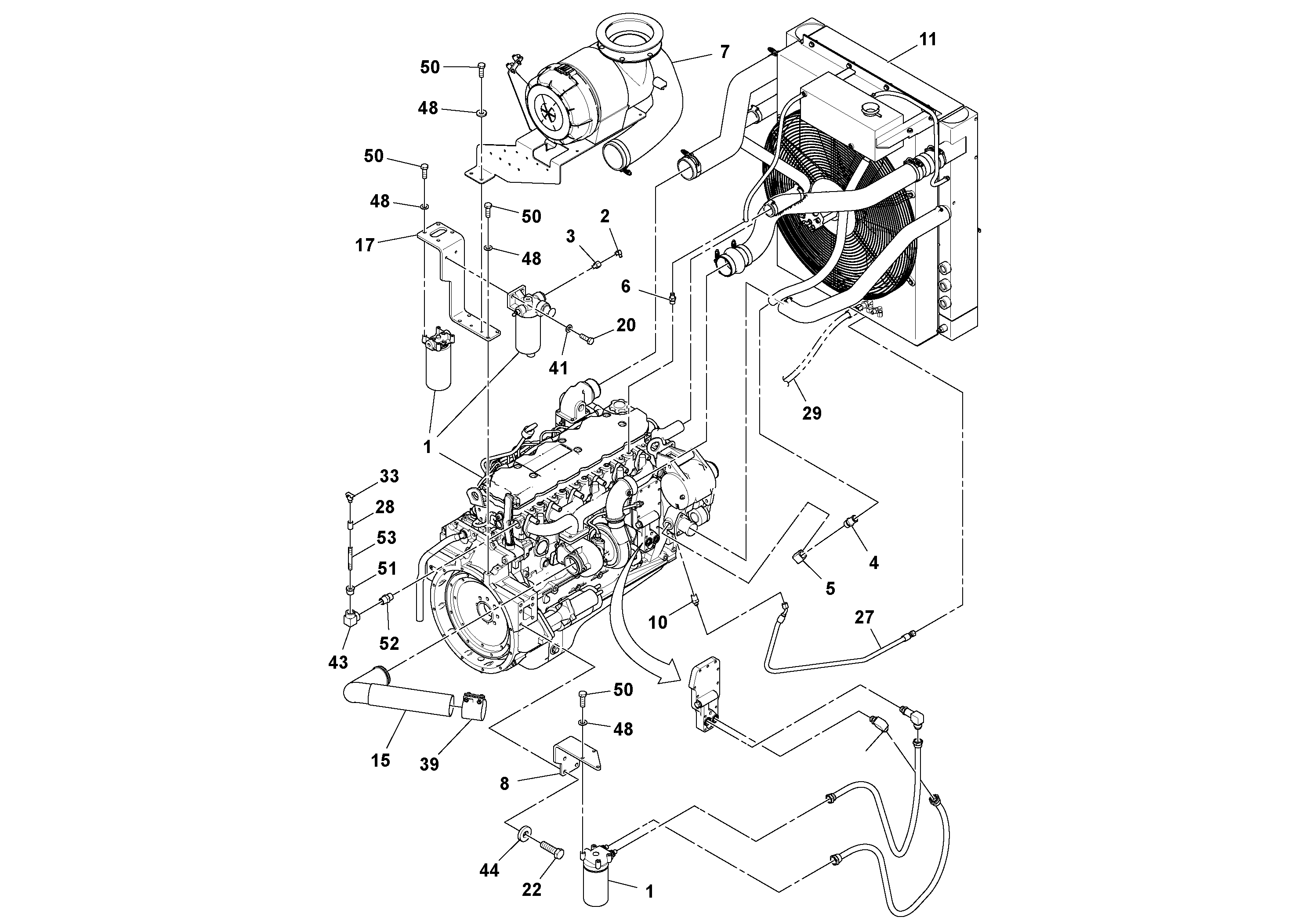 Схема запчастей Volvo PF6160 - 100547 Двигатель в сборе PF6160/PF6170