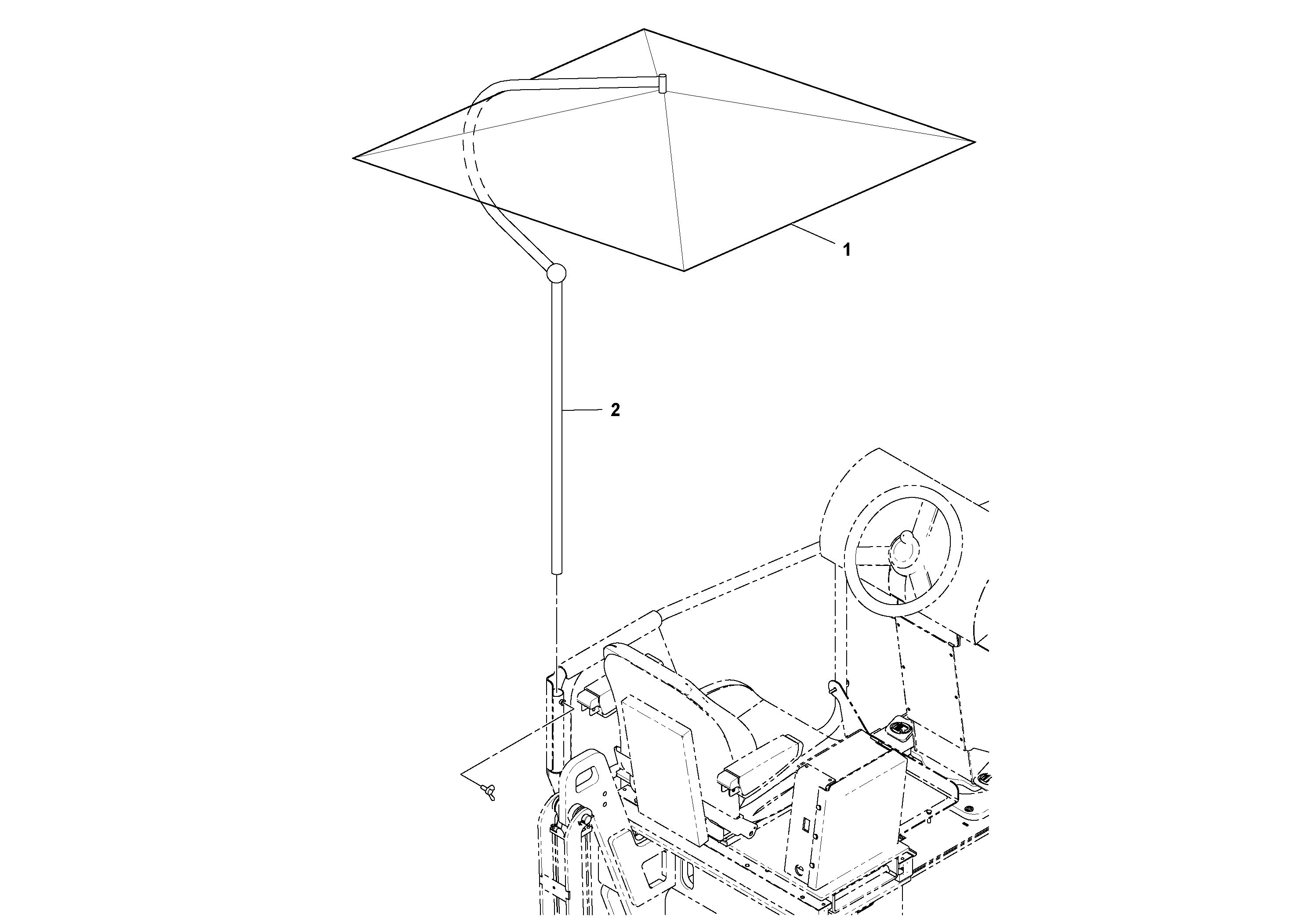 Схема запчастей Volvo PF6160 - 94071 Canvas Umbrella Installation PF6160/PF6170