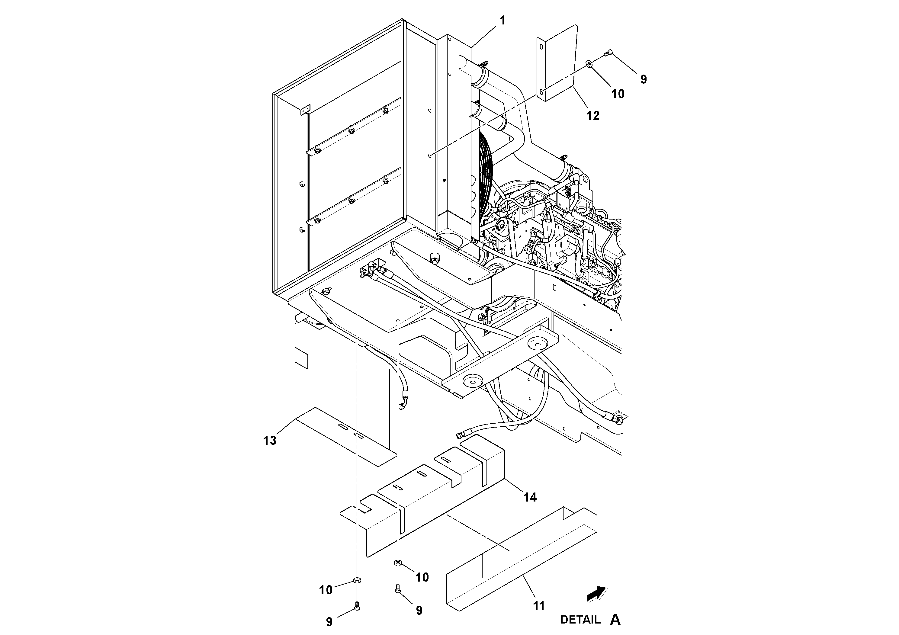 Схема запчастей Volvo PF6160 - 94988 Engine Installation PF6160/PF6170