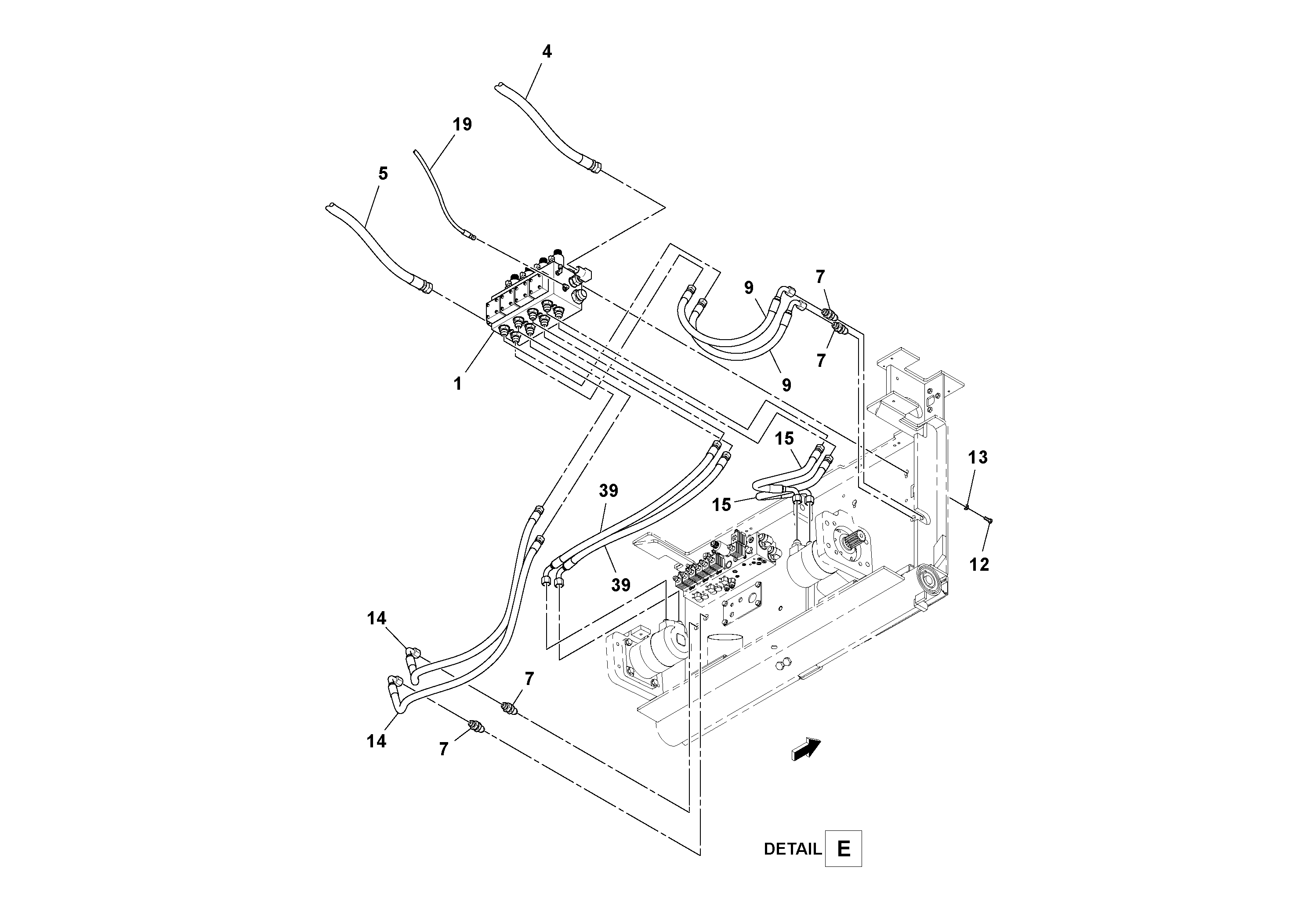 Схема запчастей Volvo PF6160 - 91486 Hydraulic Feeder Installation PF6160/PF6170