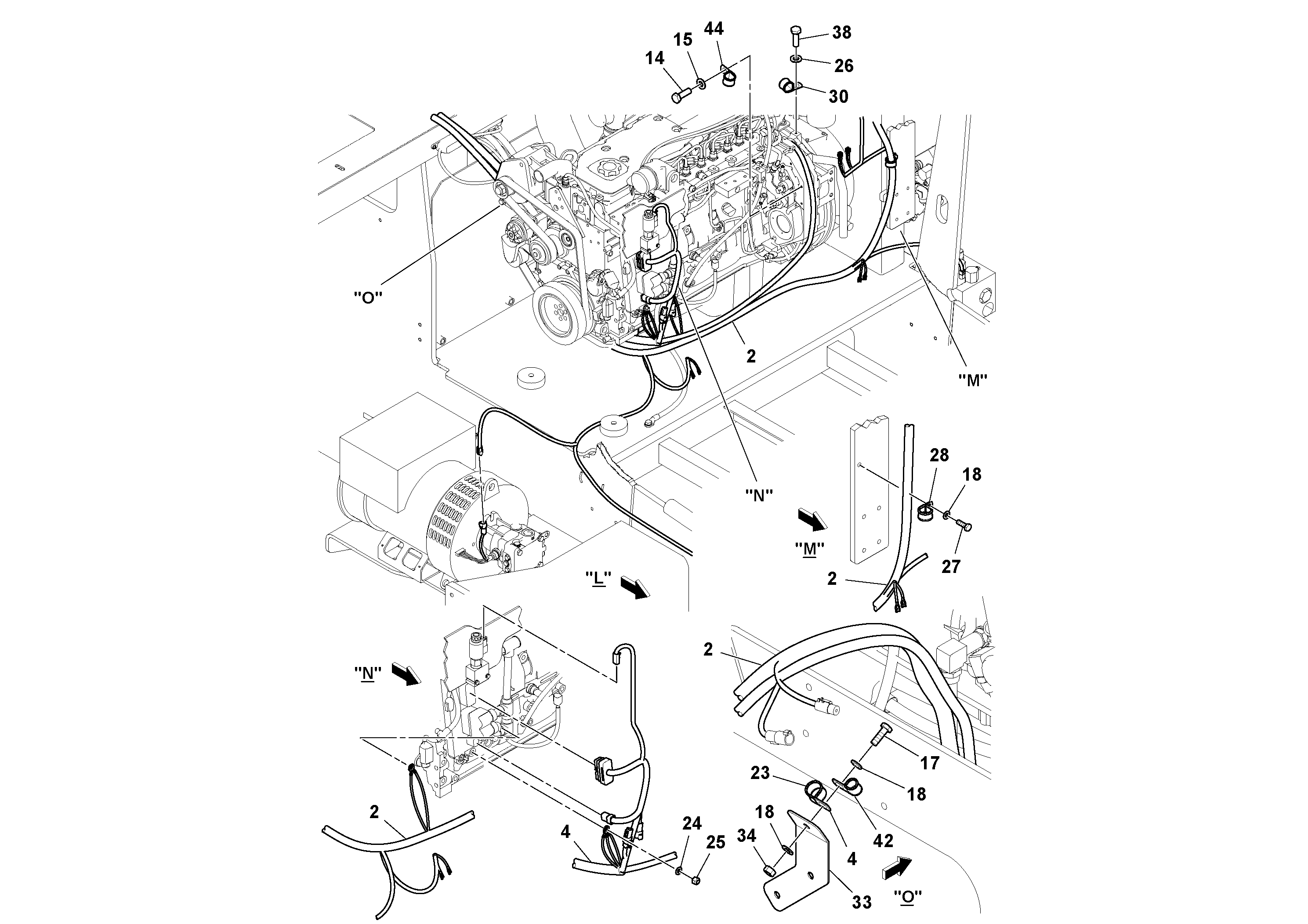 Схема запчастей Volvo PF6170 - 92486 Harness Installation PF6160/PF6170