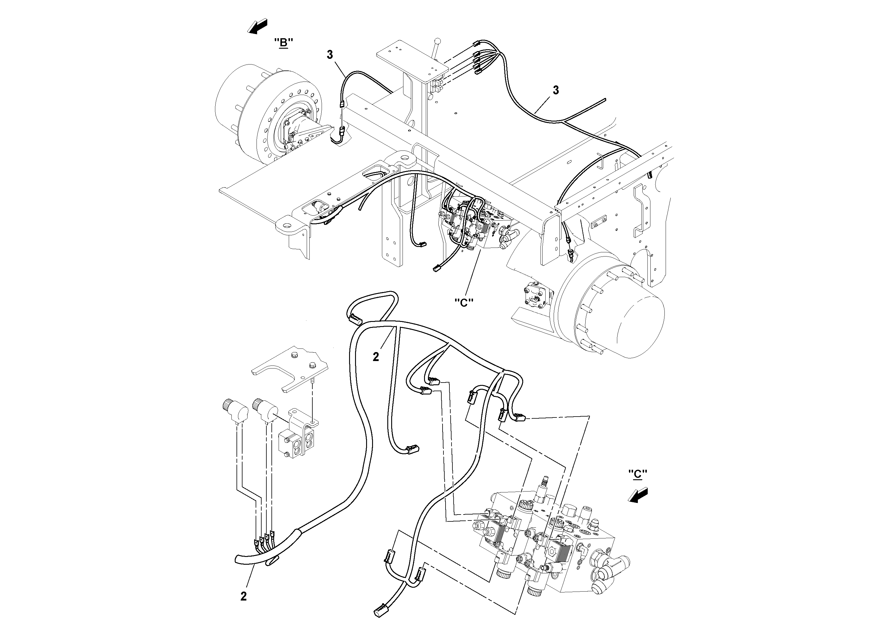 Схема запчастей Volvo PF6170 - 93148 Harness Installation PF6160/PF6170