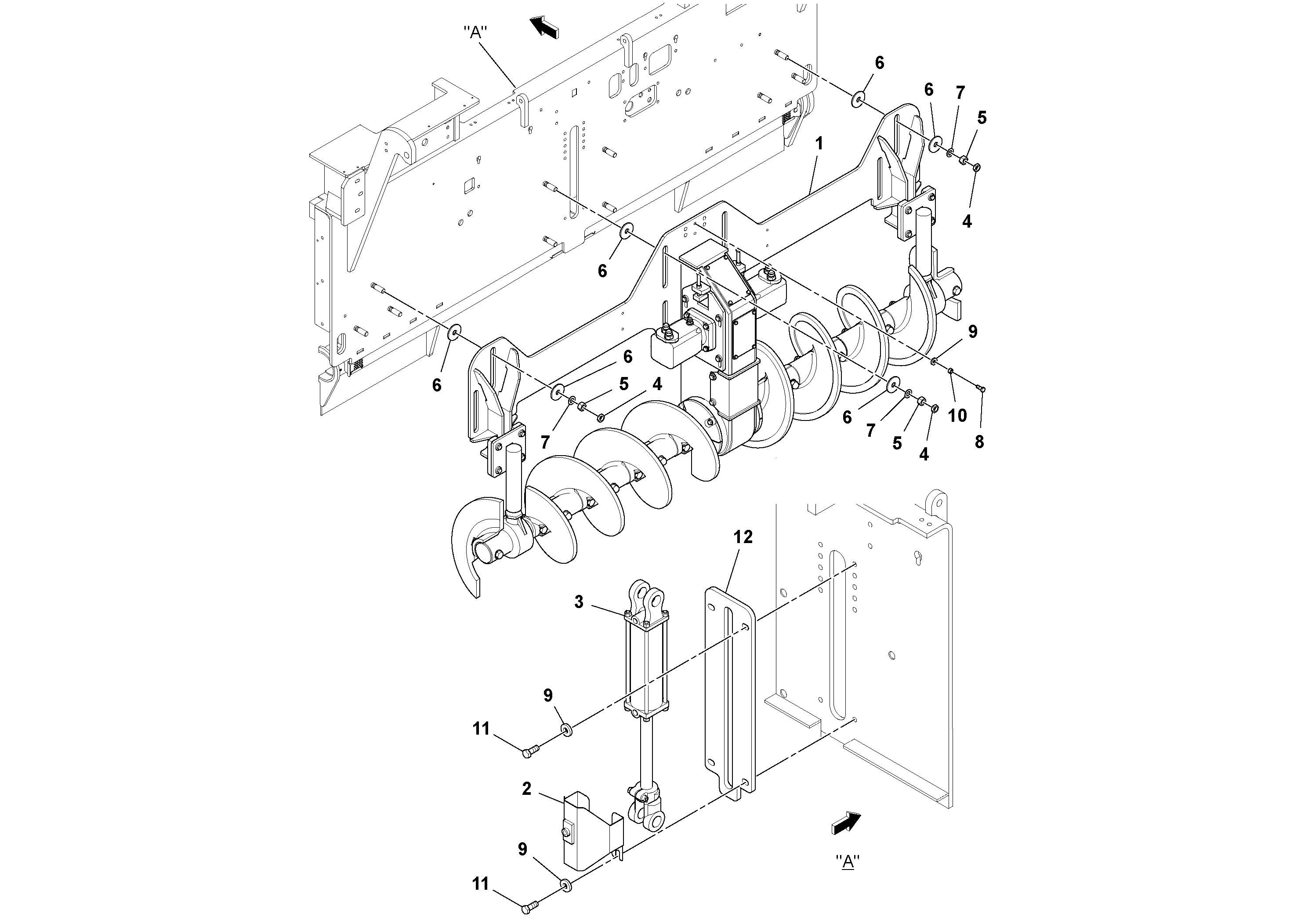 Схема запчастей Volvo PF6170 - 92442 Auger Installation PF6160/PF6170