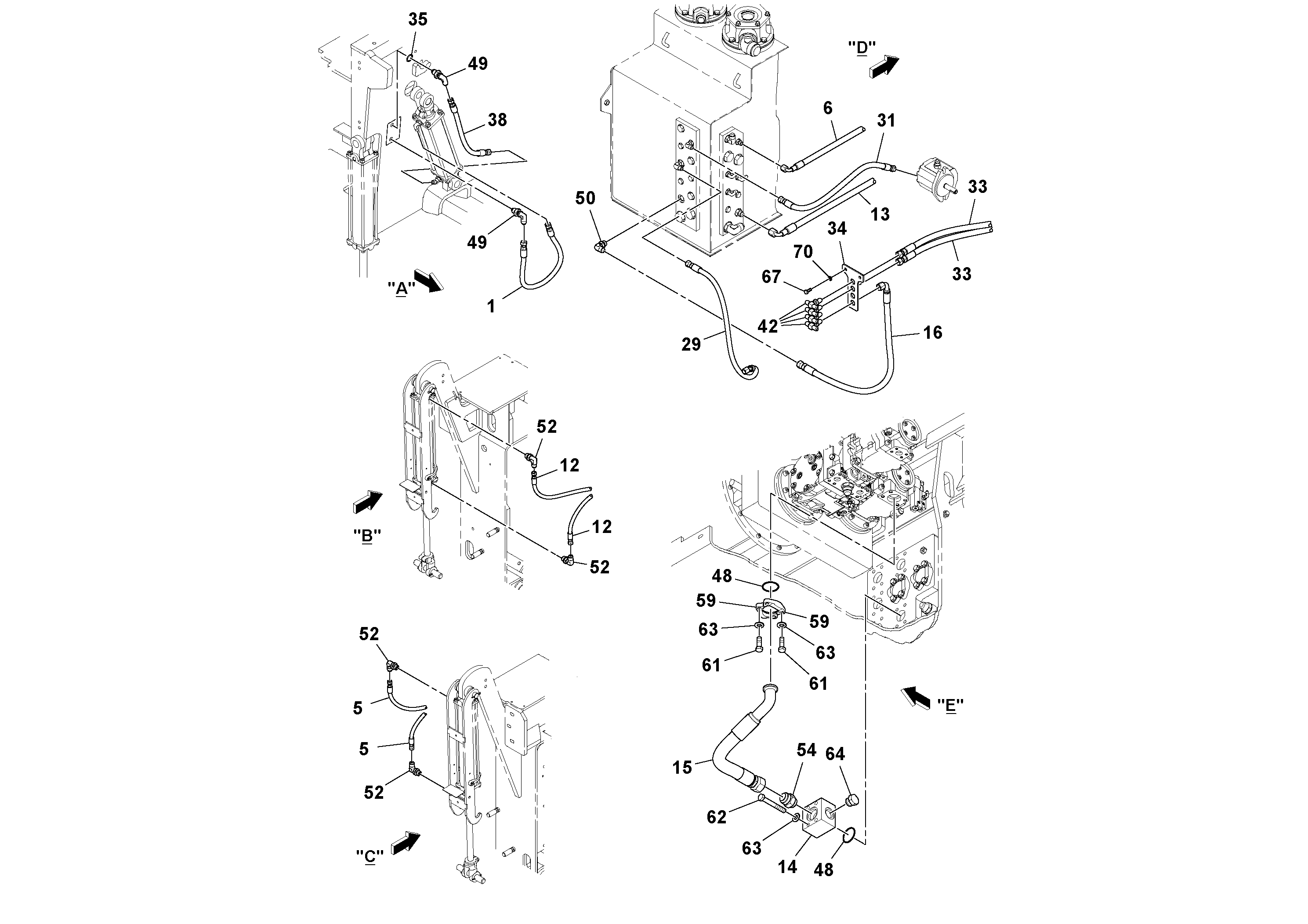 Схема запчастей Volvo PF6170 - 95118 Hydraulic Gear Pump Installation PF6160/PF6170