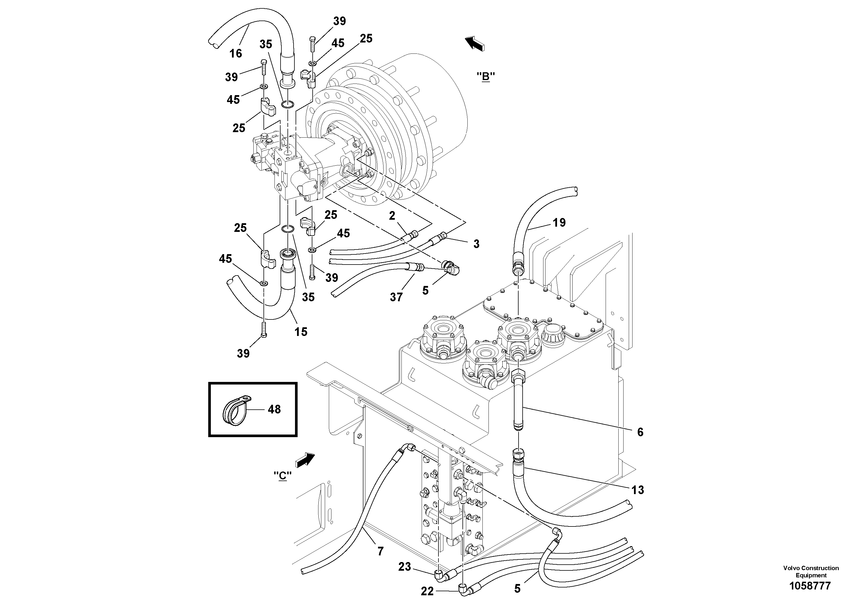 Схема запчастей Volvo PF6170 - 104581 Propulsion Installation PF6160/PF6170