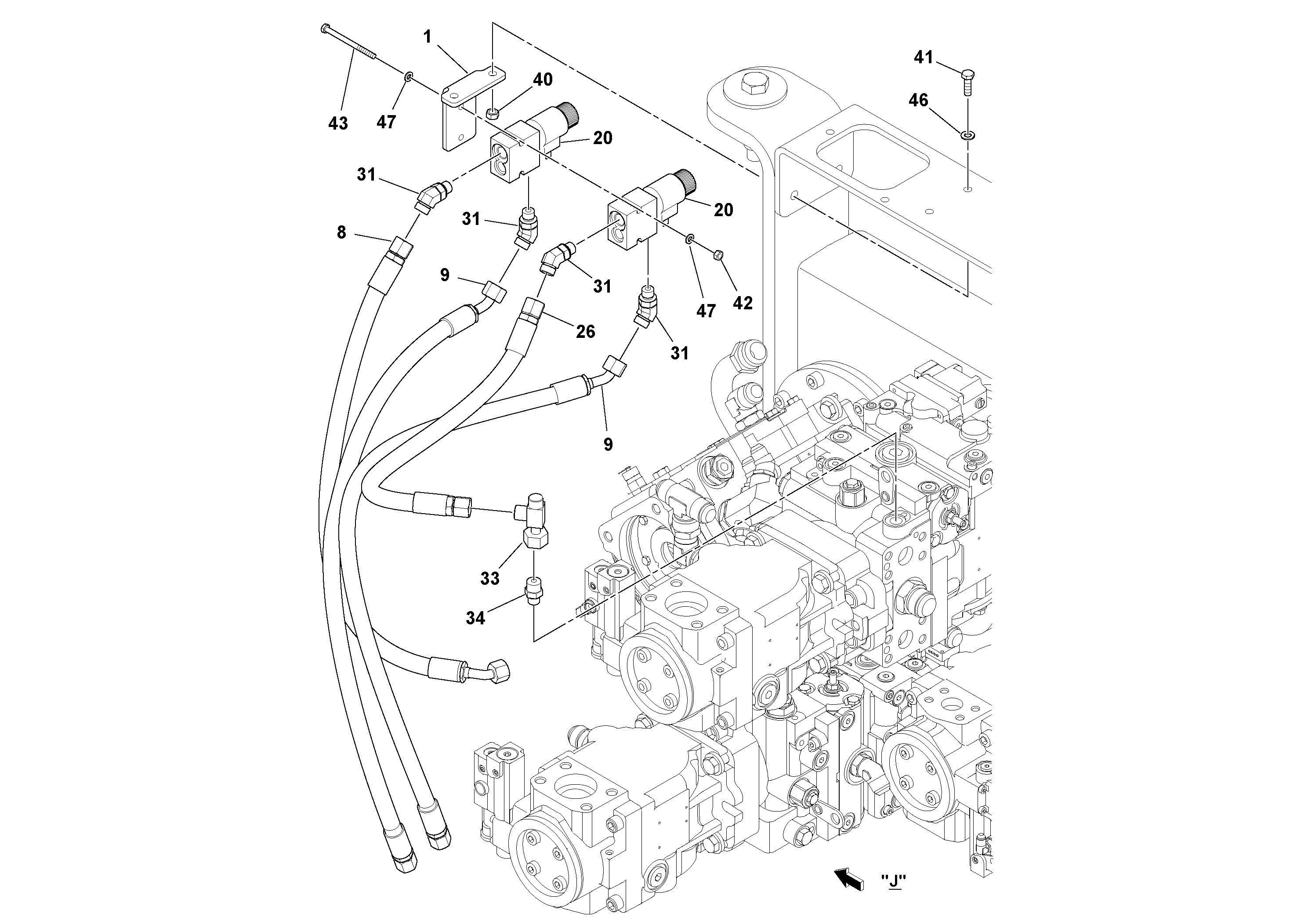 Схема запчастей Volvo PF6170 - 92400 Propulsion Installation PF6160/PF6170