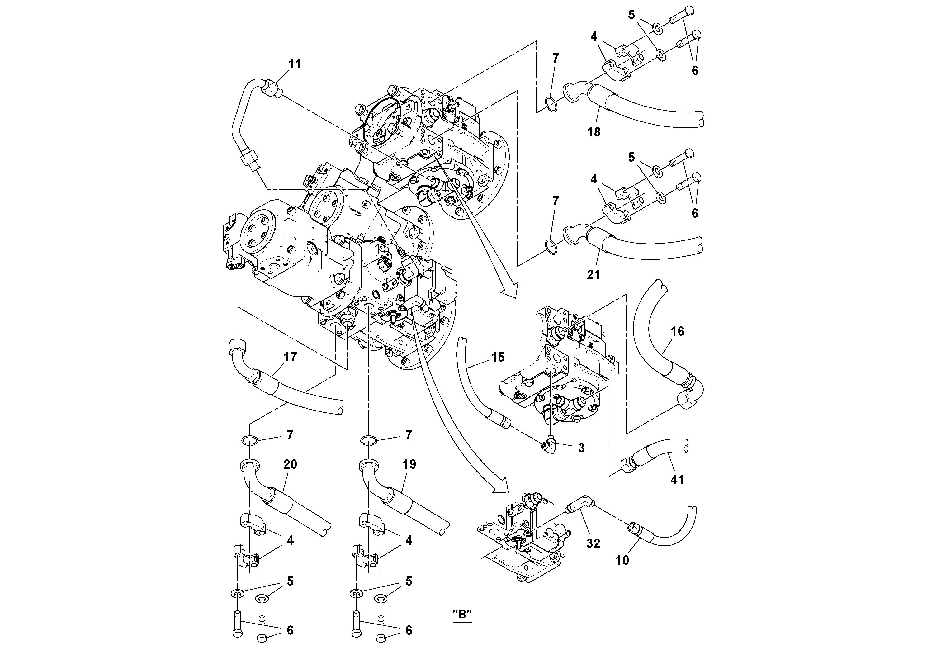 Схема запчастей Volvo PF6170 - 106713 Propulsion Installation PF6160/PF6170
