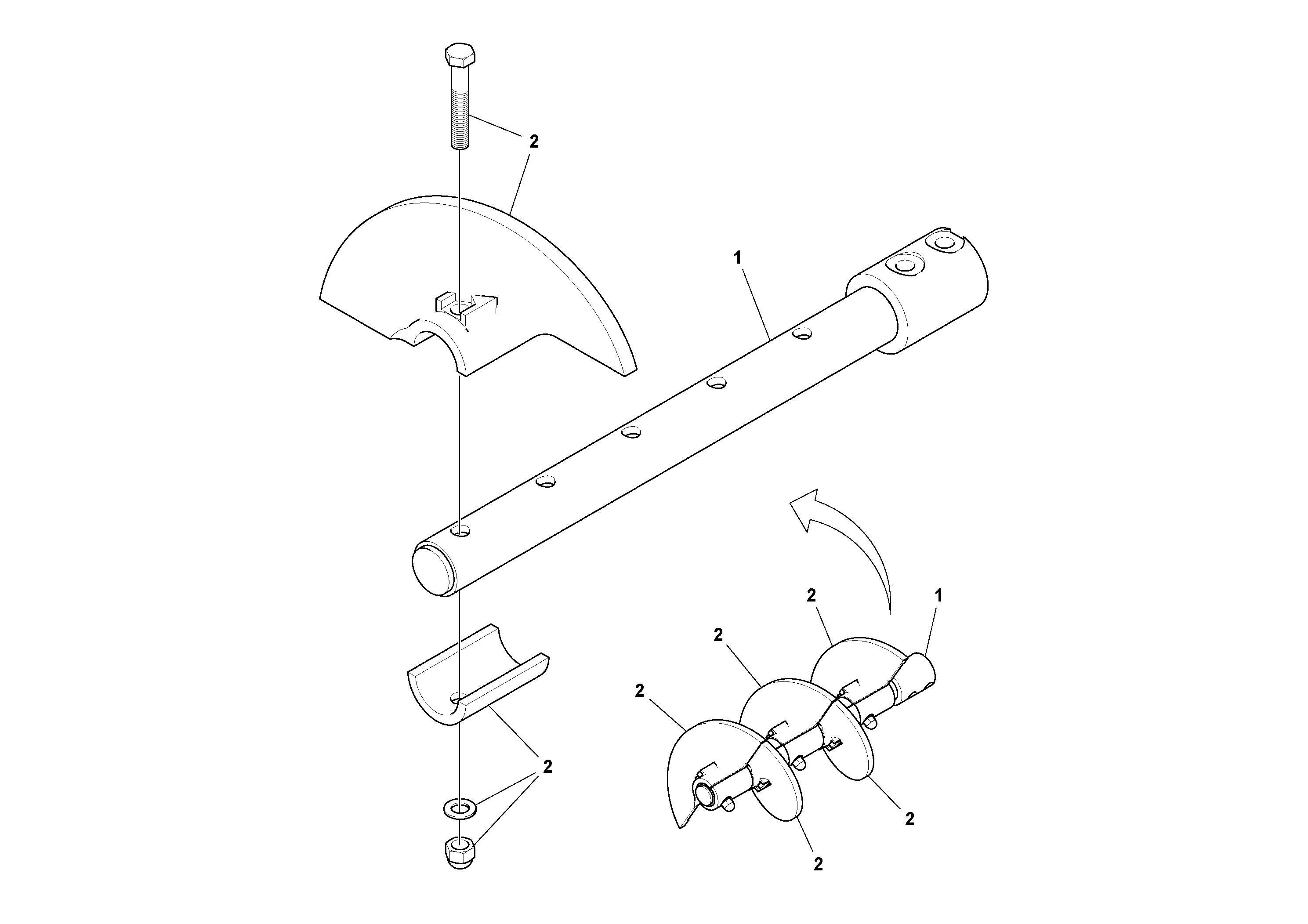 Схема запчастей Volvo PF6170 - 95182 Right Shaft Assembly PF6160/PF6170