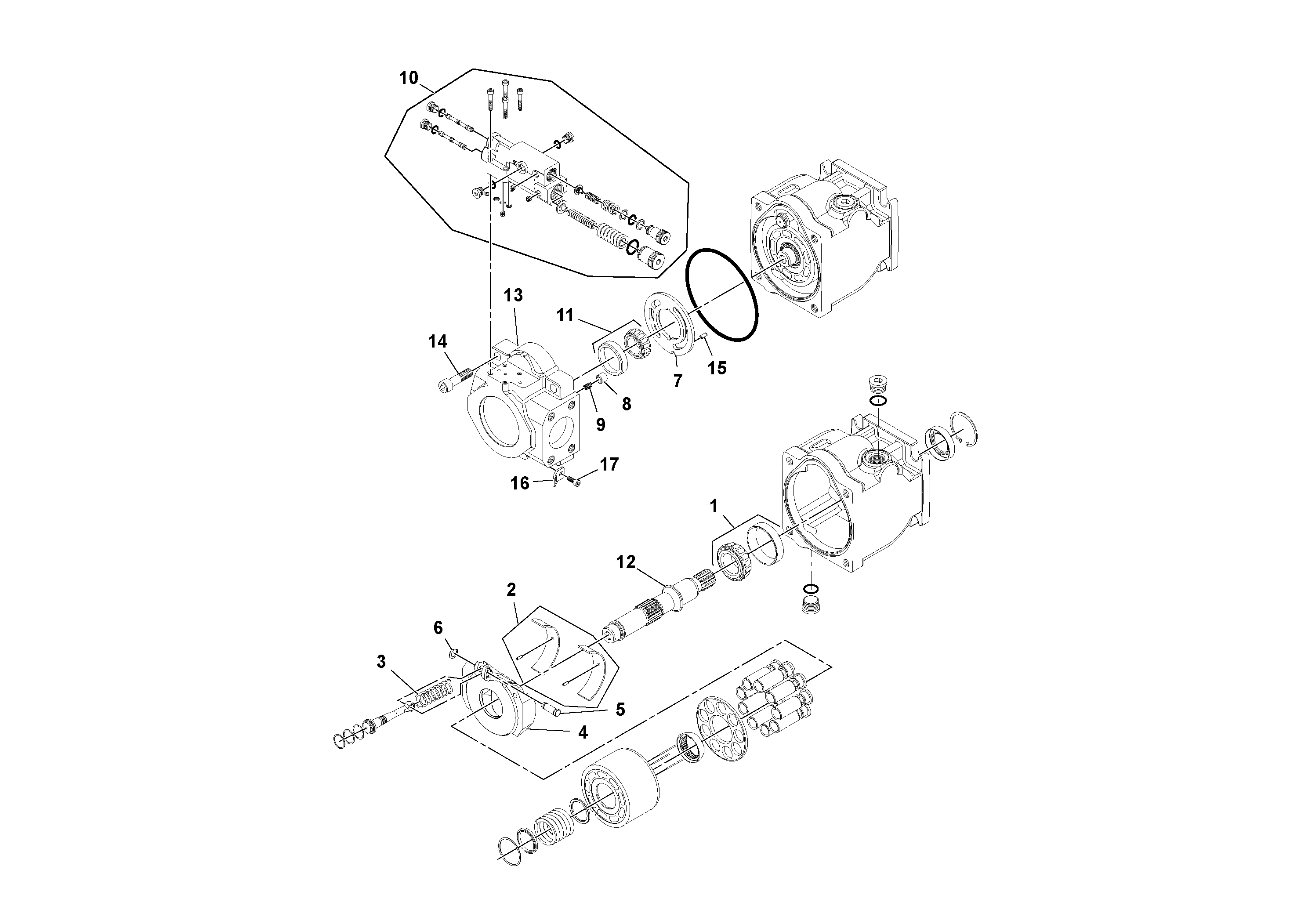 Схема запчастей Volvo PF6170 - 96644 Mixer Tub Pump PF6160/PF6170