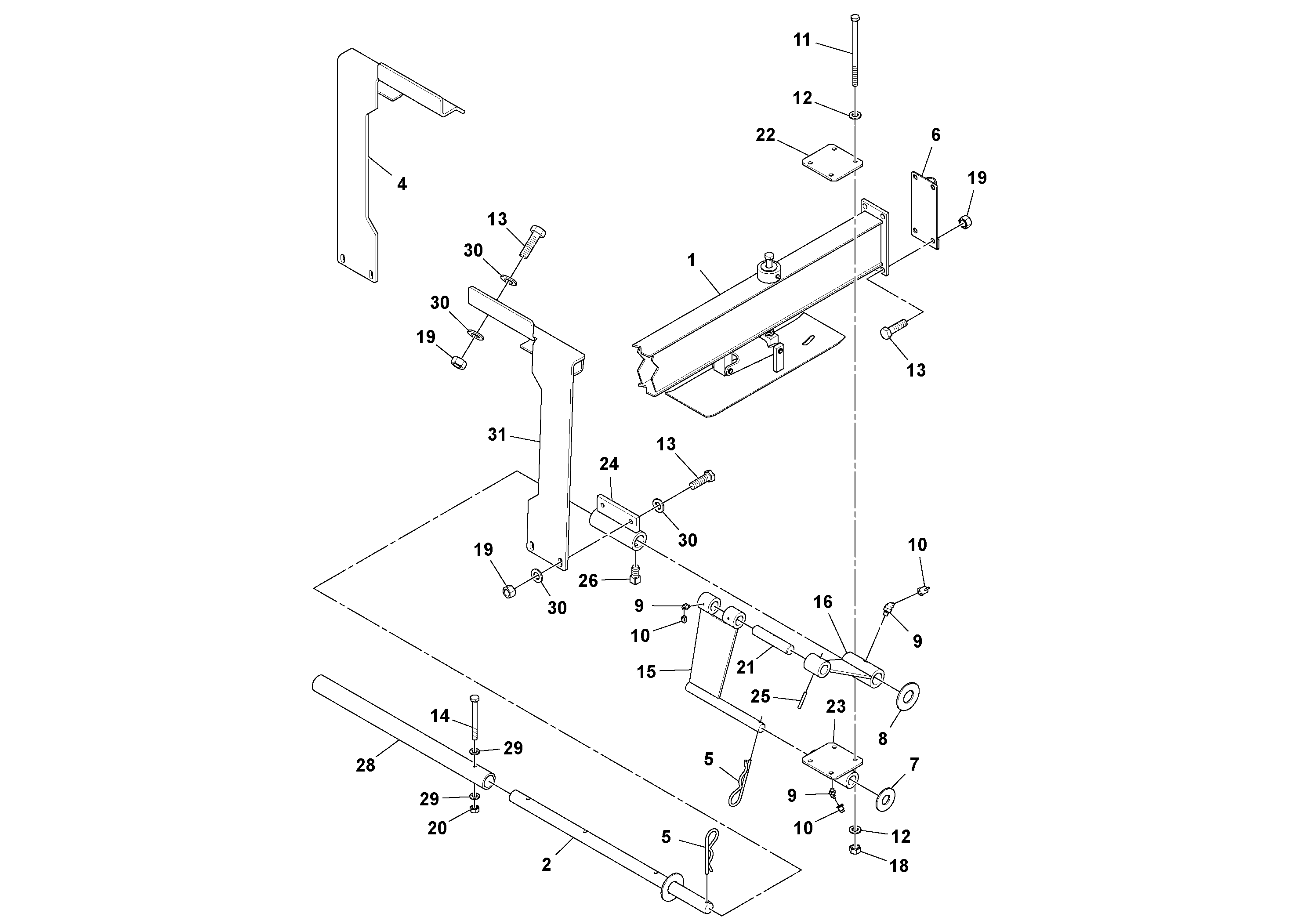 Схема запчастей Volvo PF6170 - 99733 Beam Assembly PF6160/PF6170