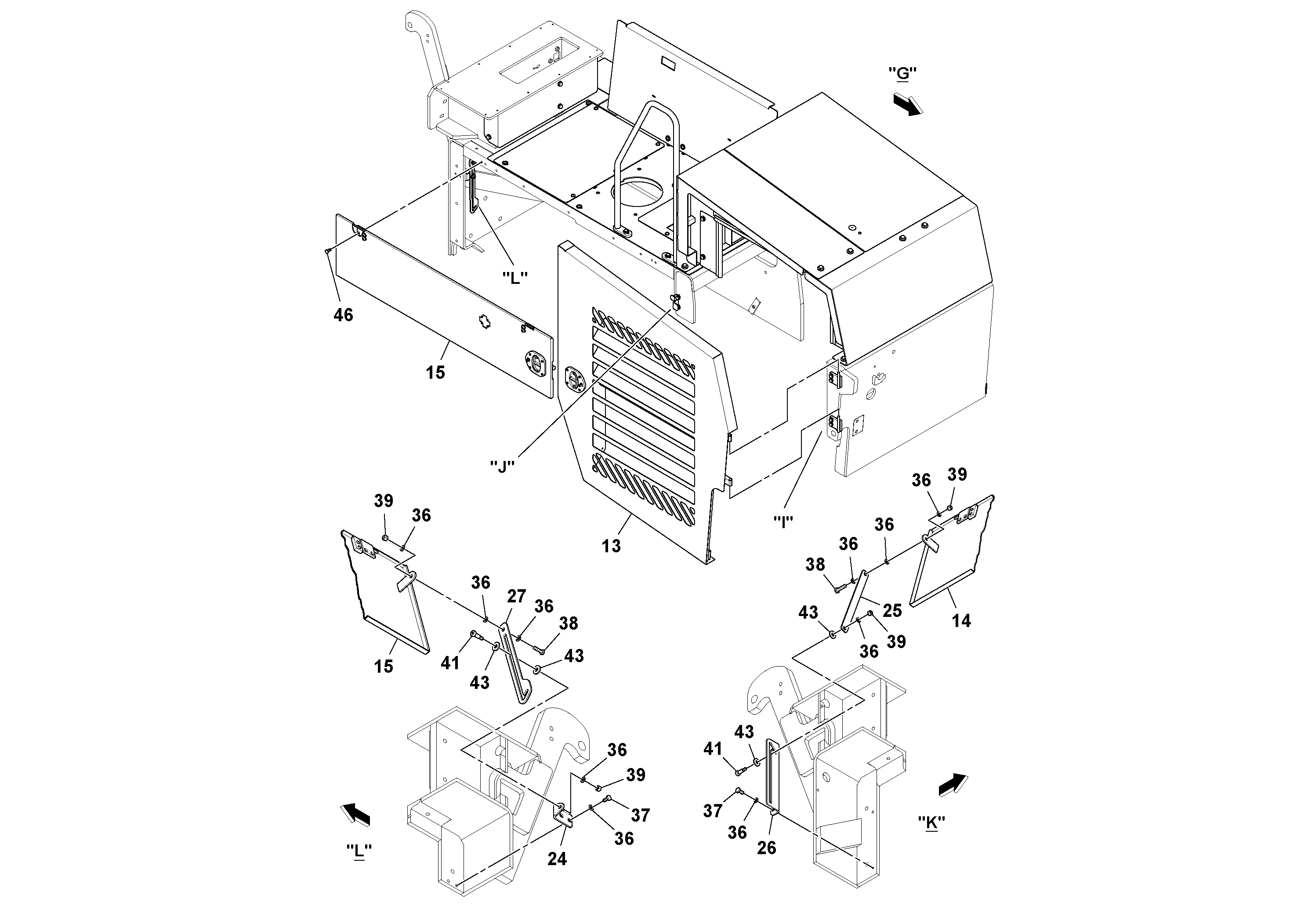 Схема запчастей Volvo PF6170 - 95180 Hood And Deck Installation PF6160/PF6170