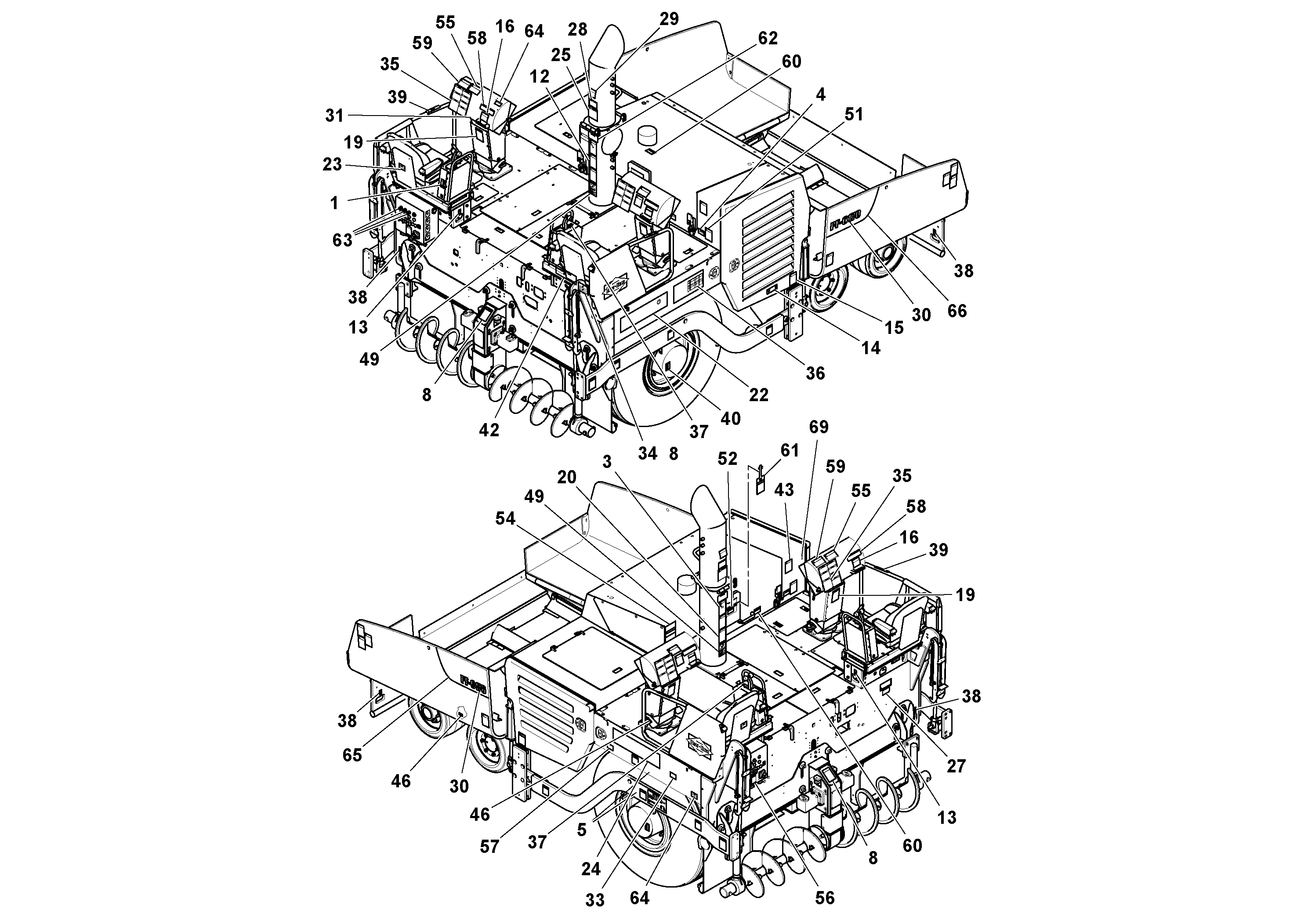 Схема запчастей Volvo PF6170 - 103005 Decal Installation PF6160/PF6170