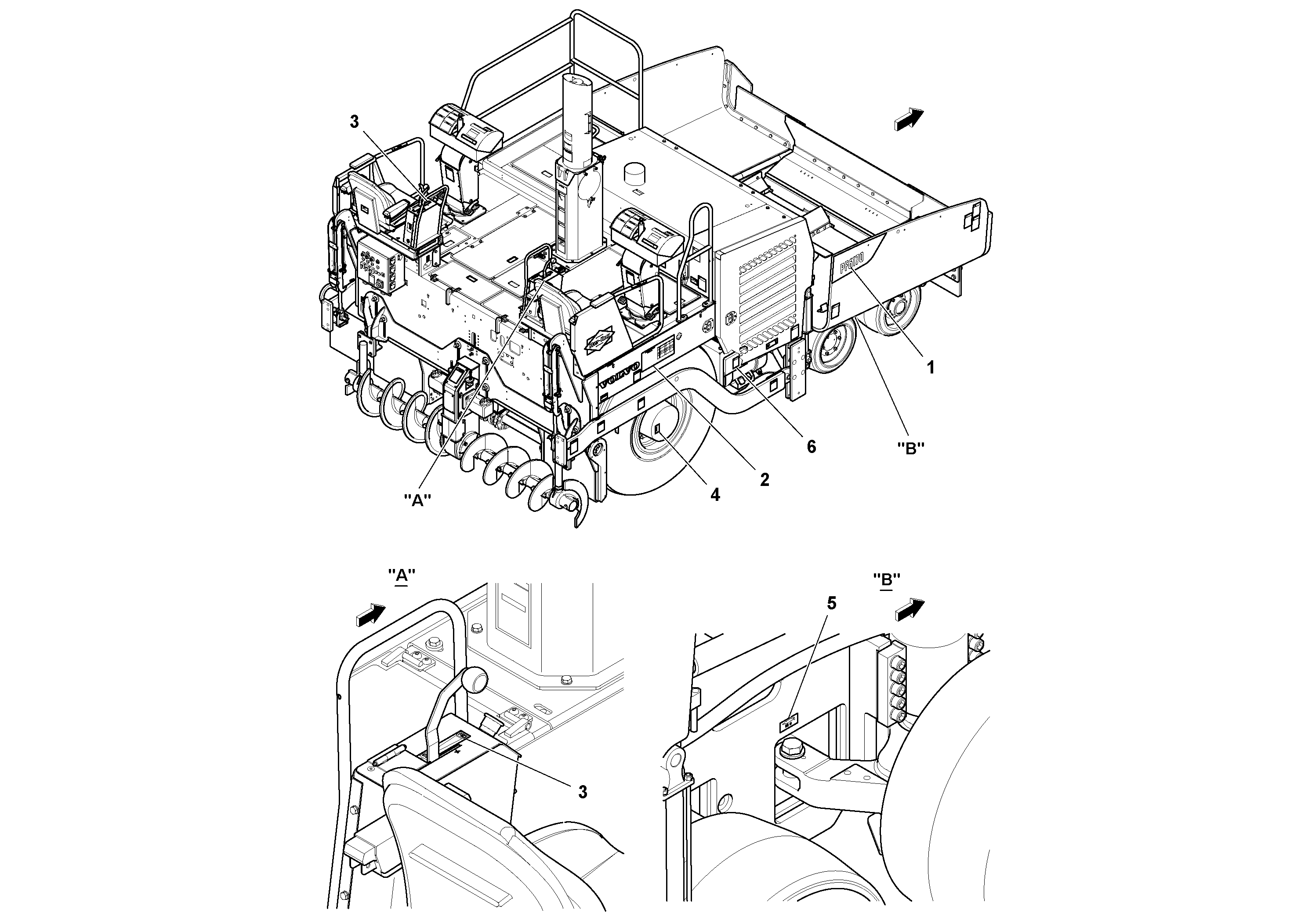 Схема запчастей Volvo PF6170 - 91574 Decal Installation PF6160/PF6170