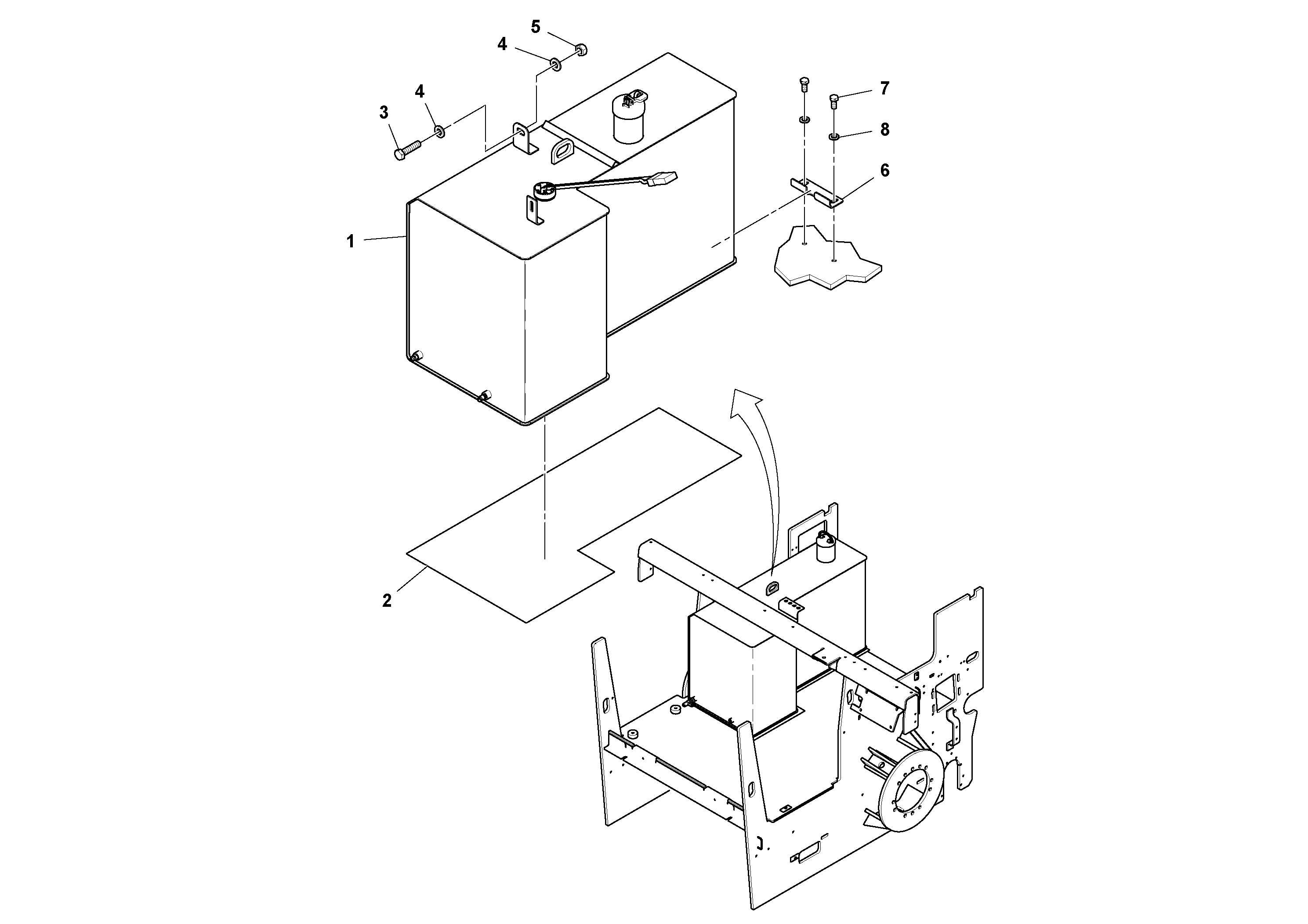 Схема запчастей Volvo PF6170 - 92822 Fuel Tank Installation PF6160/PF6170