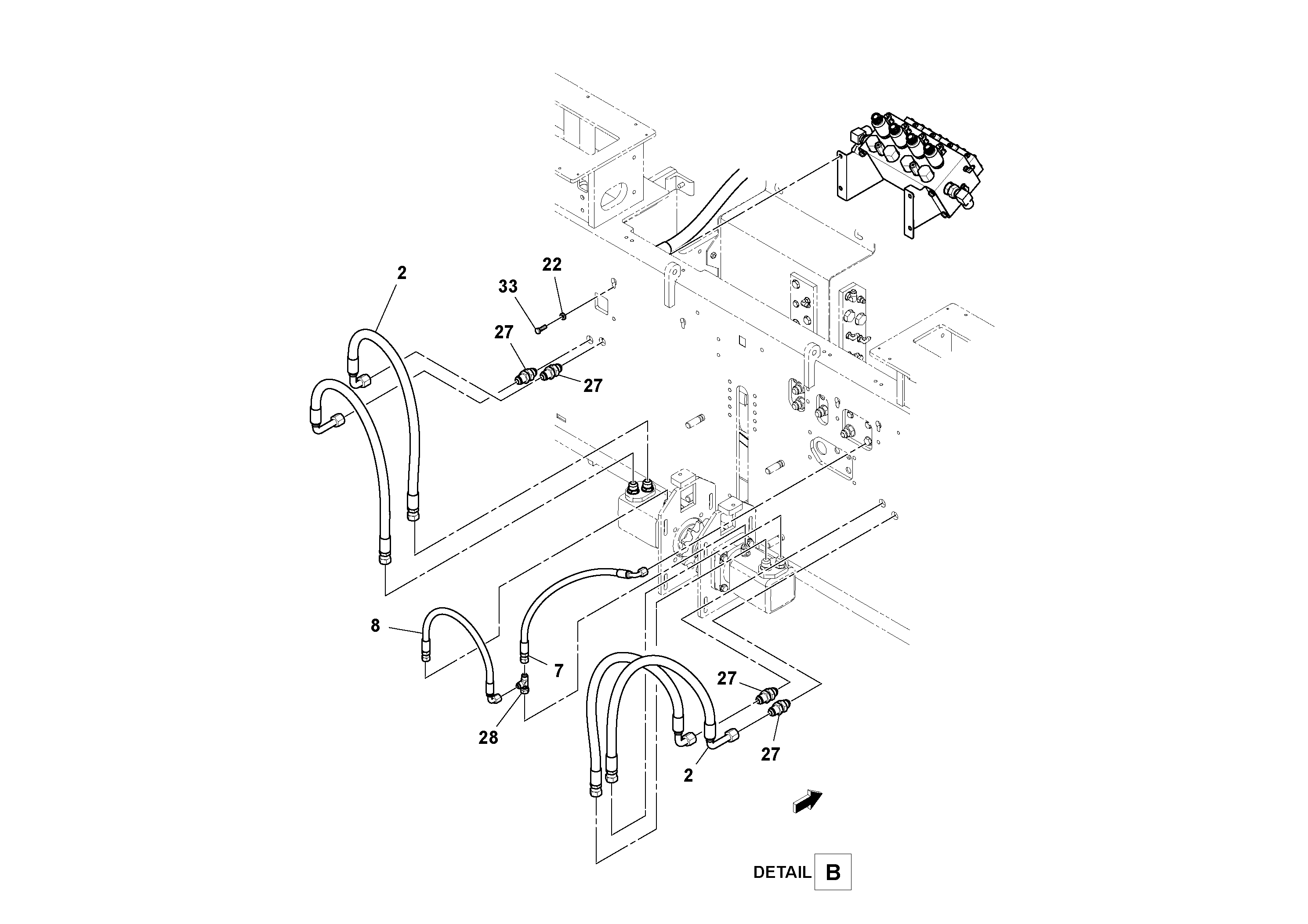 Схема запчастей Volvo PF6170 - 91568 Hydraulic Feeder Installation PF6160/PF6170