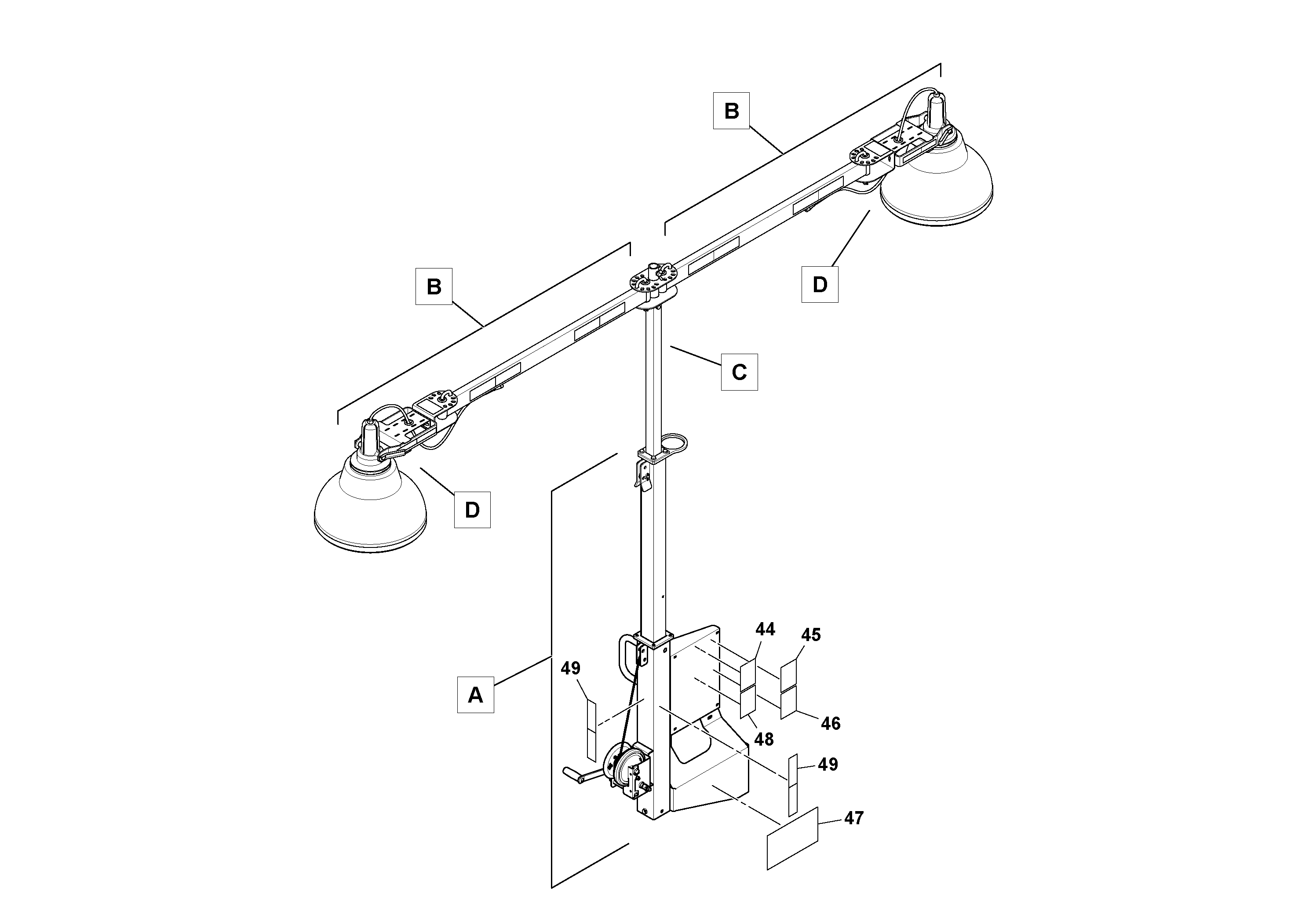 Схема запчастей Volvo PF6170 - 93176 Light Tower Kit PF6160/PF6170