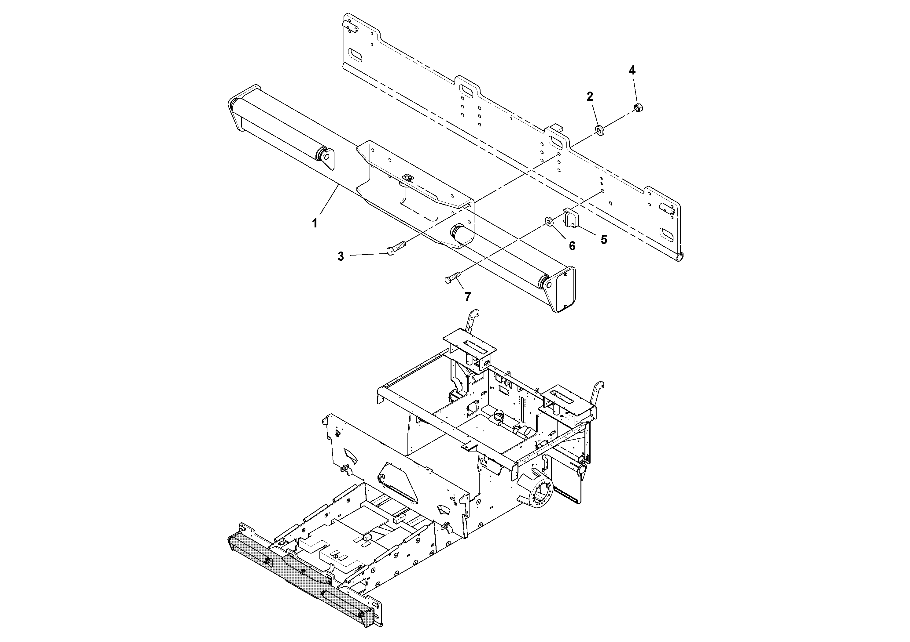 Схема запчастей Volvo PF6170 - 94615 Push Roller Installation PF6160/PF6170