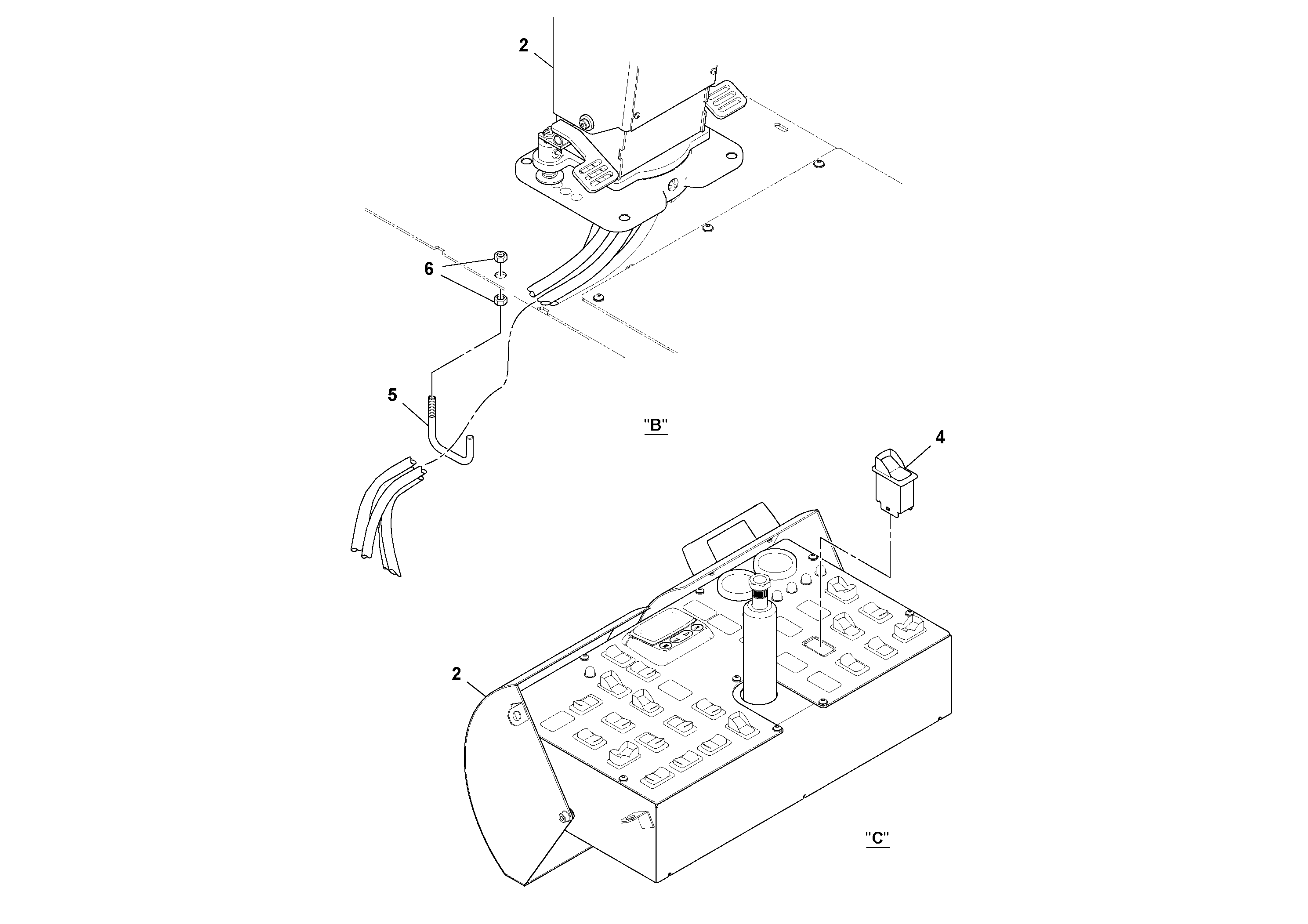 Схема запчастей Volvo PF6170 - 94532 Console Installation PF6160/PF6170