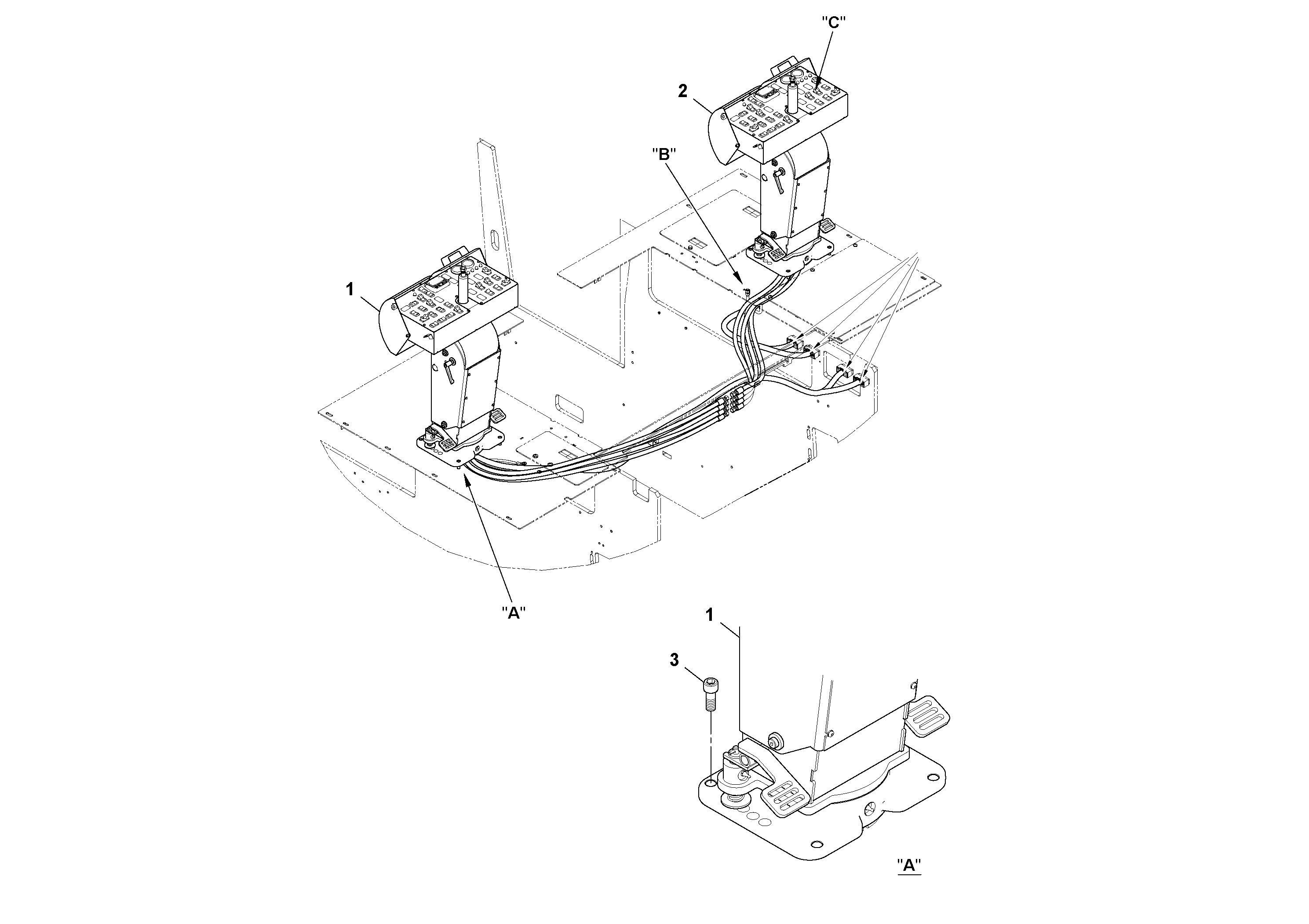 Схема запчастей Volvo PF6170 - 96172 Console Installation PF6160/PF6170