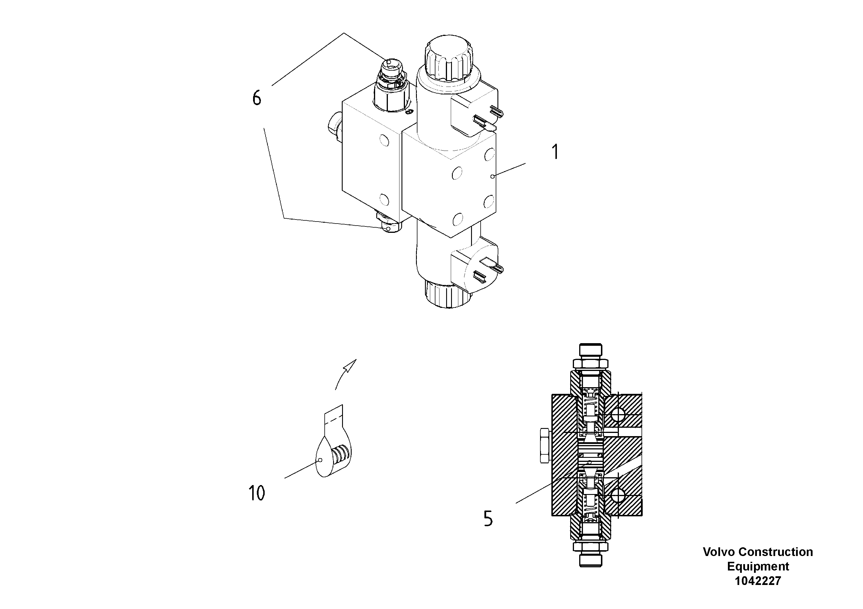 Схема запчастей Volvo ABG325 S/N 20941 - - 56189 Valve block 