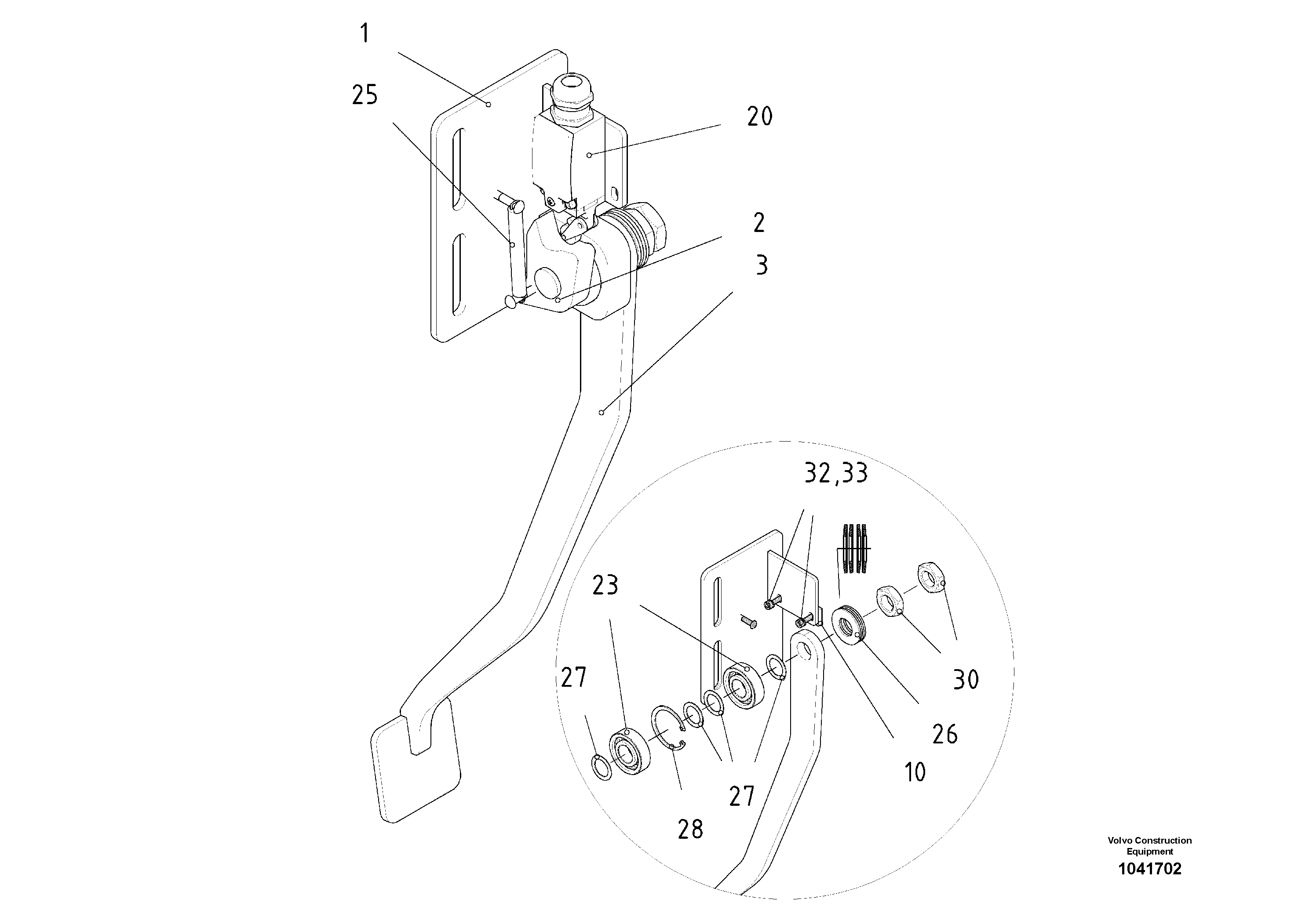 Схема запчастей Volvo ABG325 S/N 20941 - - 56210 Mix Level Control Switch 