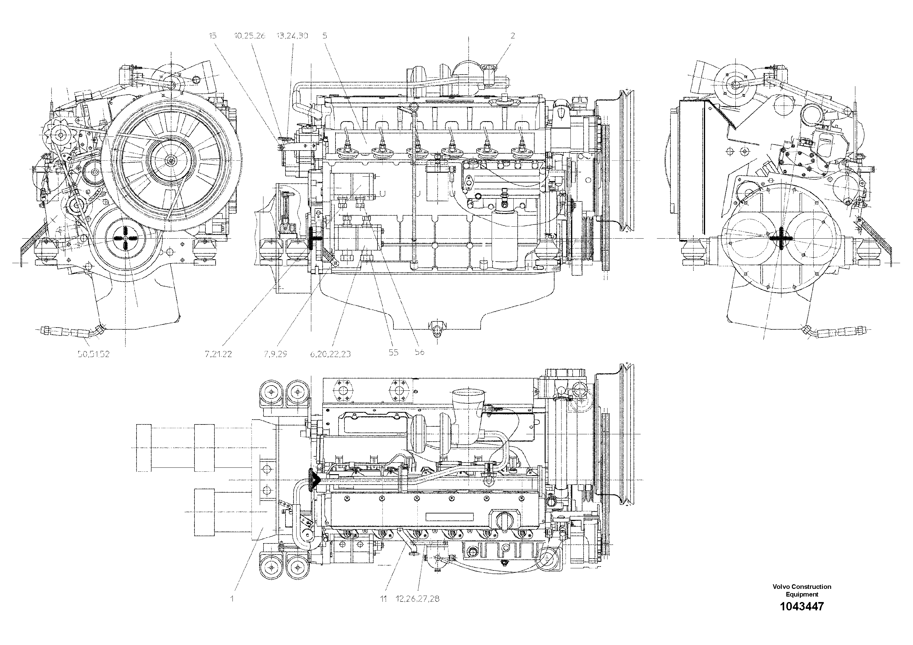 Схема запчастей Volvo ABG325 S/N 20941 - - 39117 Двигатель в сборе 