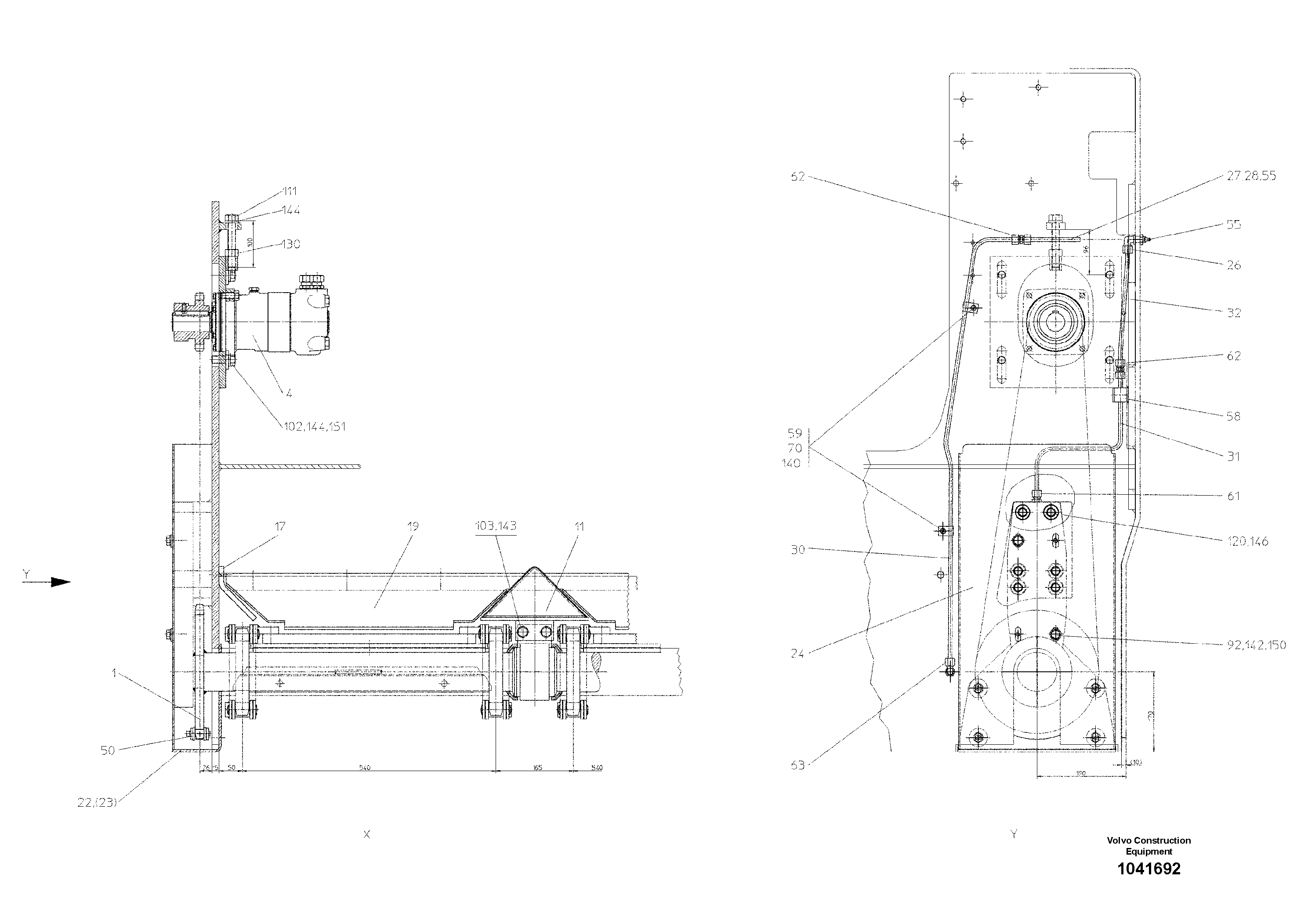 Схема запчастей Volvo ABG325 S/N 20941 - - 52984 Conveyor 