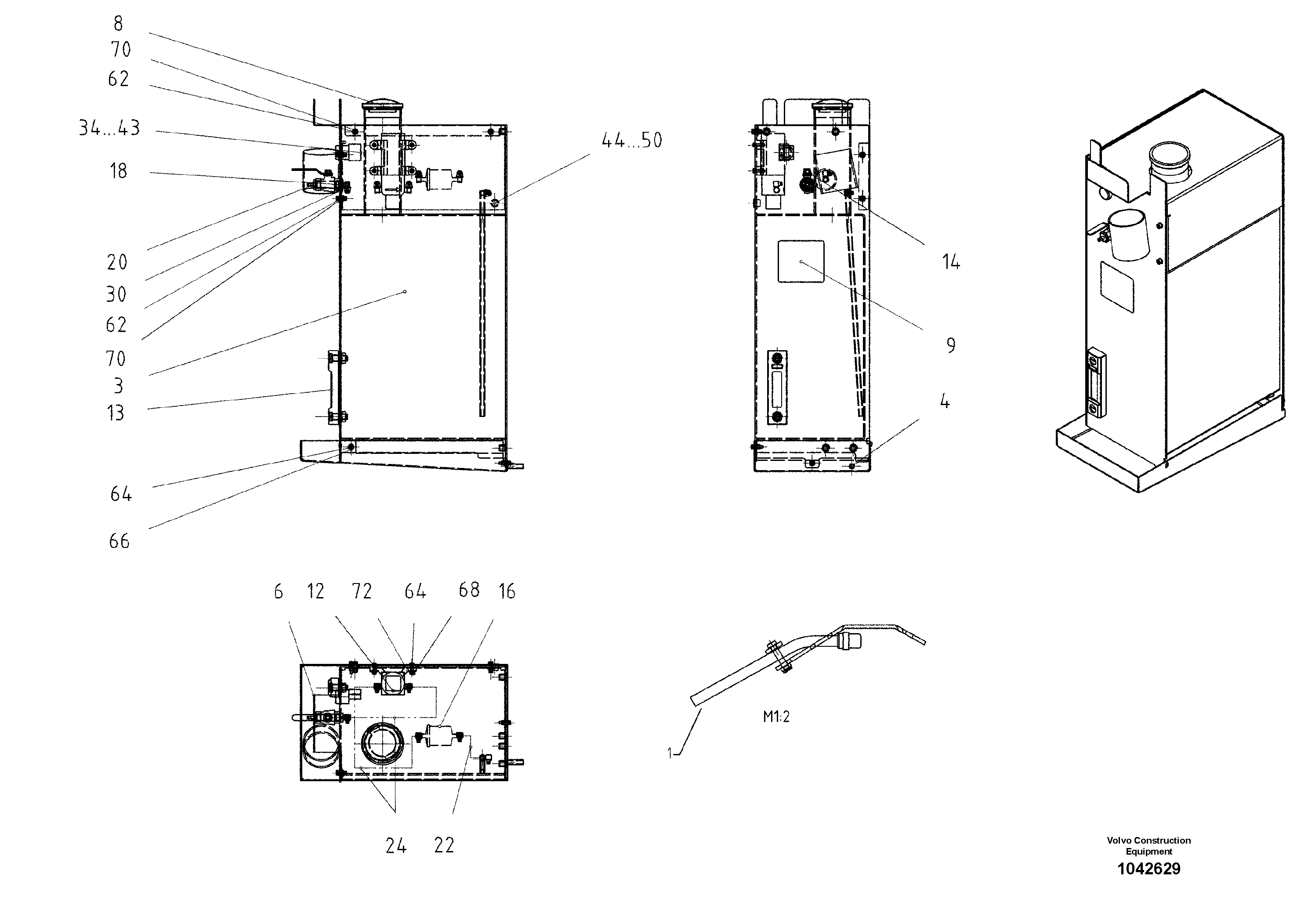 Схема запчастей Volvo ABG325 S/N 20941 - - 54152 Emulsion Spraying System 