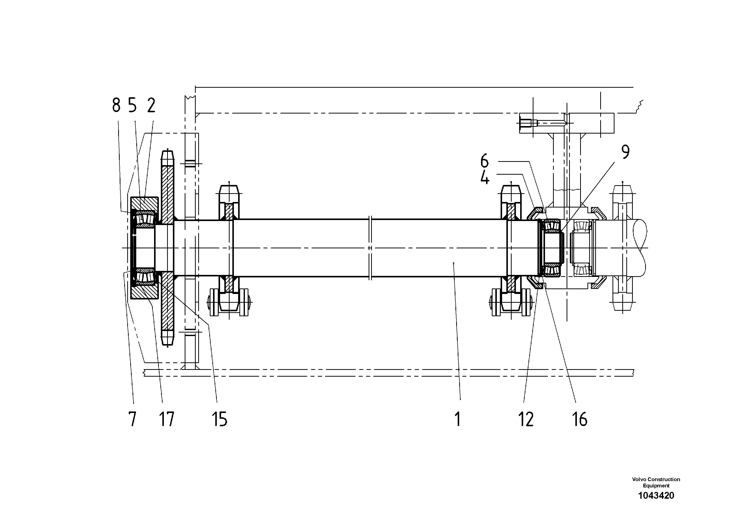 Схема запчастей Volvo ABG325 S/N 20941 - - 65327 Conveyor Drive Shaft 