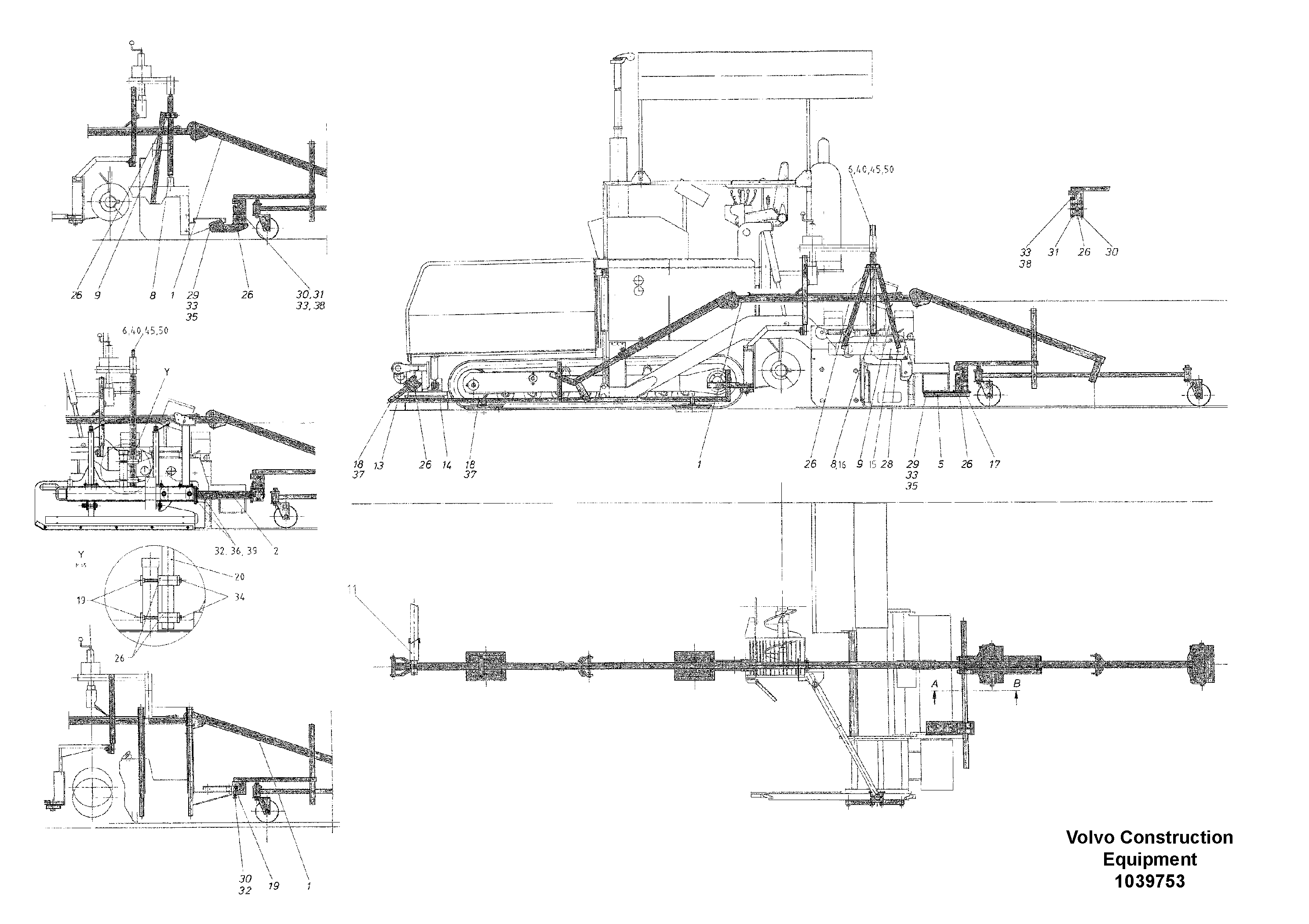 Схема запчастей Volvo ABG325 S/N 20941 - - 54789 Levelling Beam 