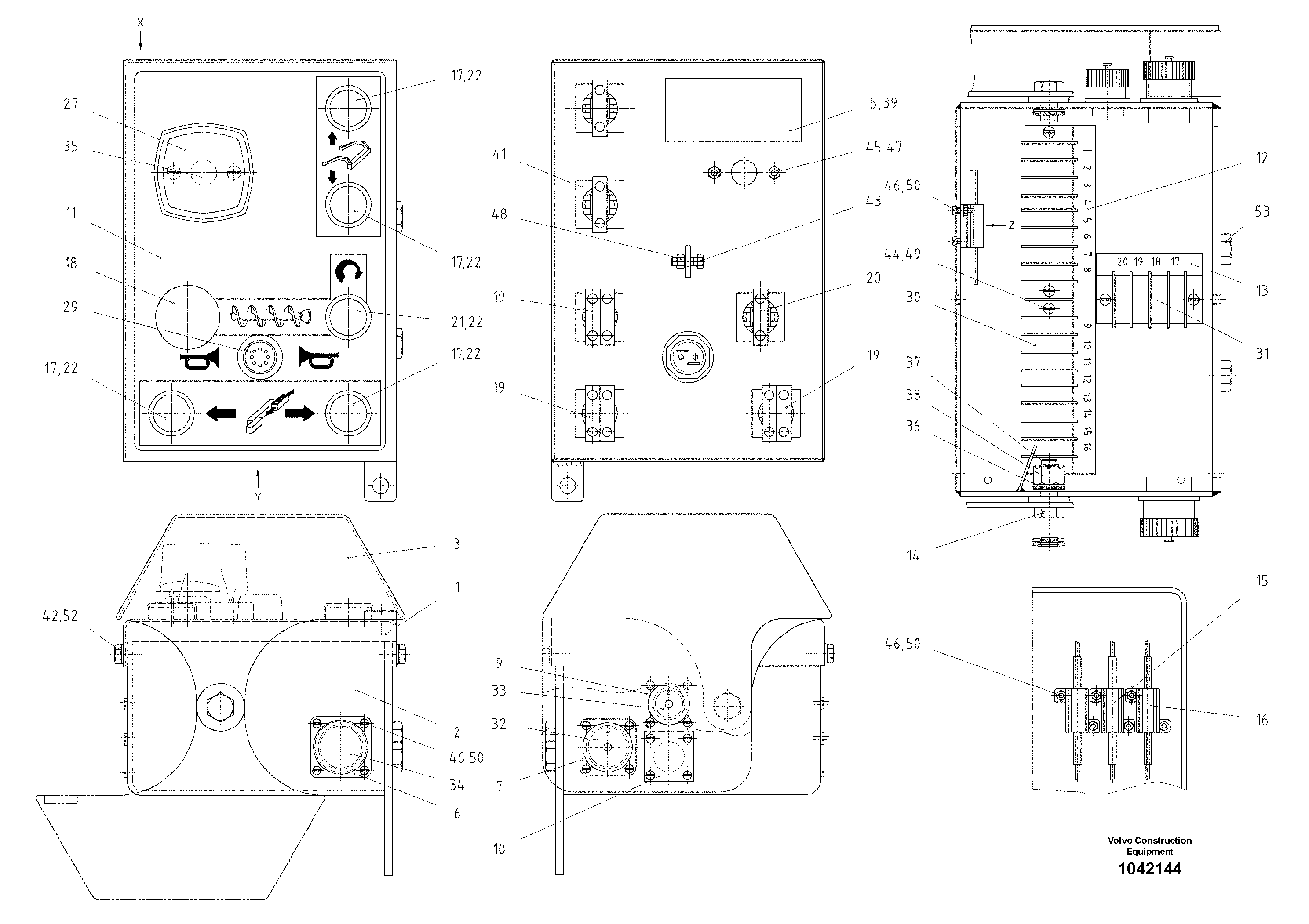 Схема запчастей Volvo ABG325 S/N 20941 - - 76420 External Control Panel 