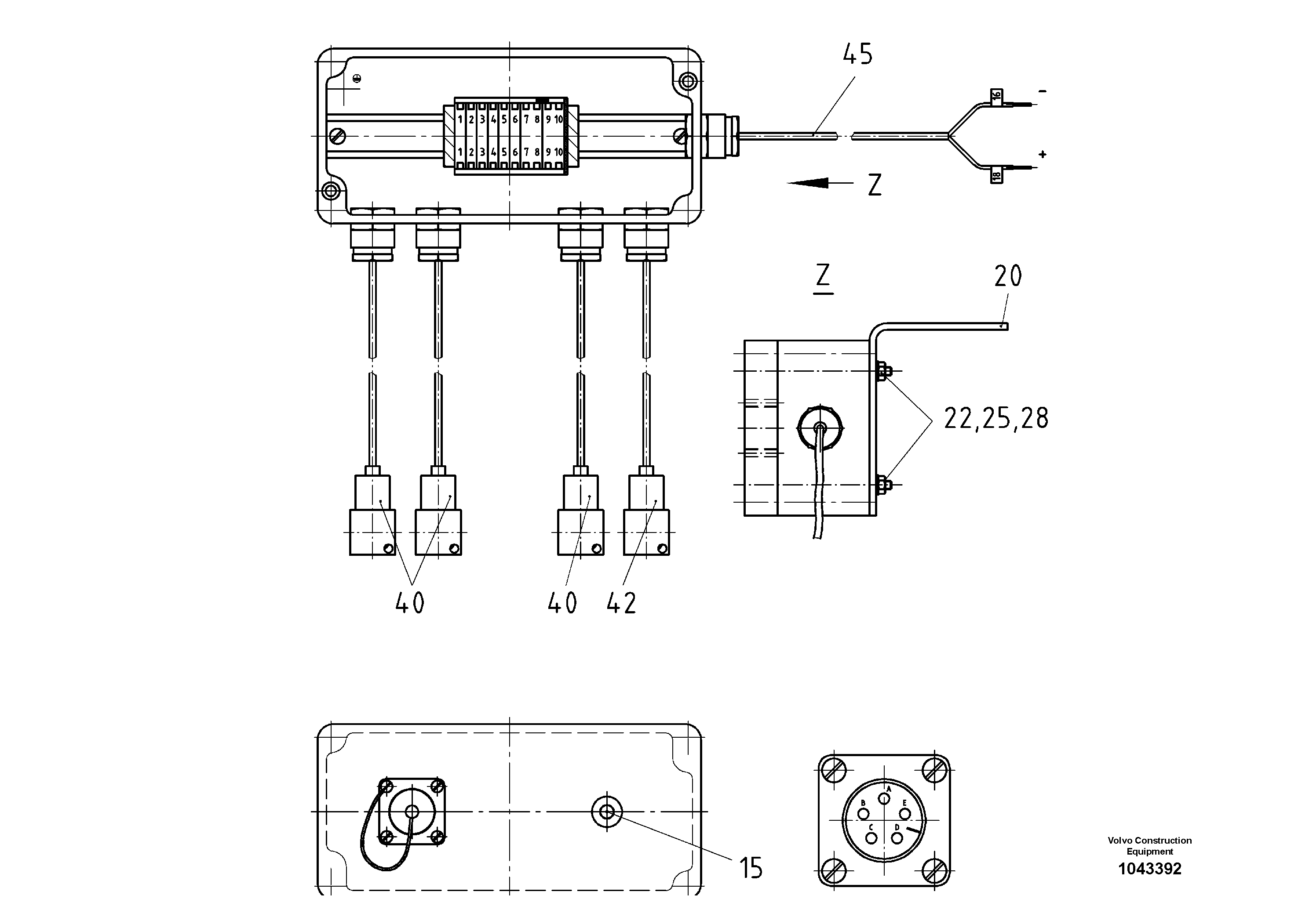 Схема запчастей Volvo ABG325 S/N 20941 - - 53065 Switch Box 