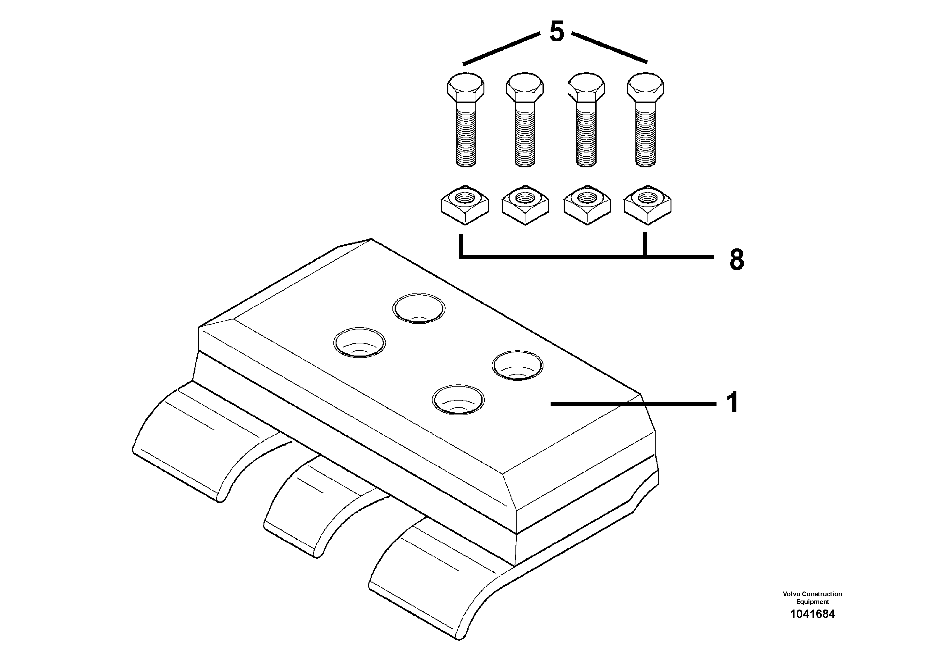 Схема запчастей Volvo ABG325 S/N 20941 - - 52890 Track Pads Kit 300 