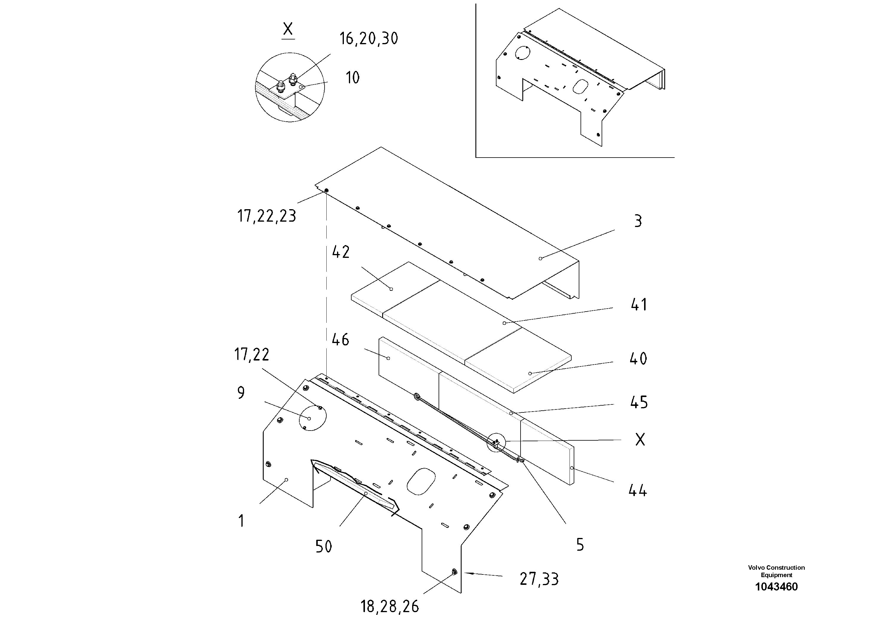 Схема запчастей Volvo ABG325 S/N 20941 - - 59472 Engine hood 