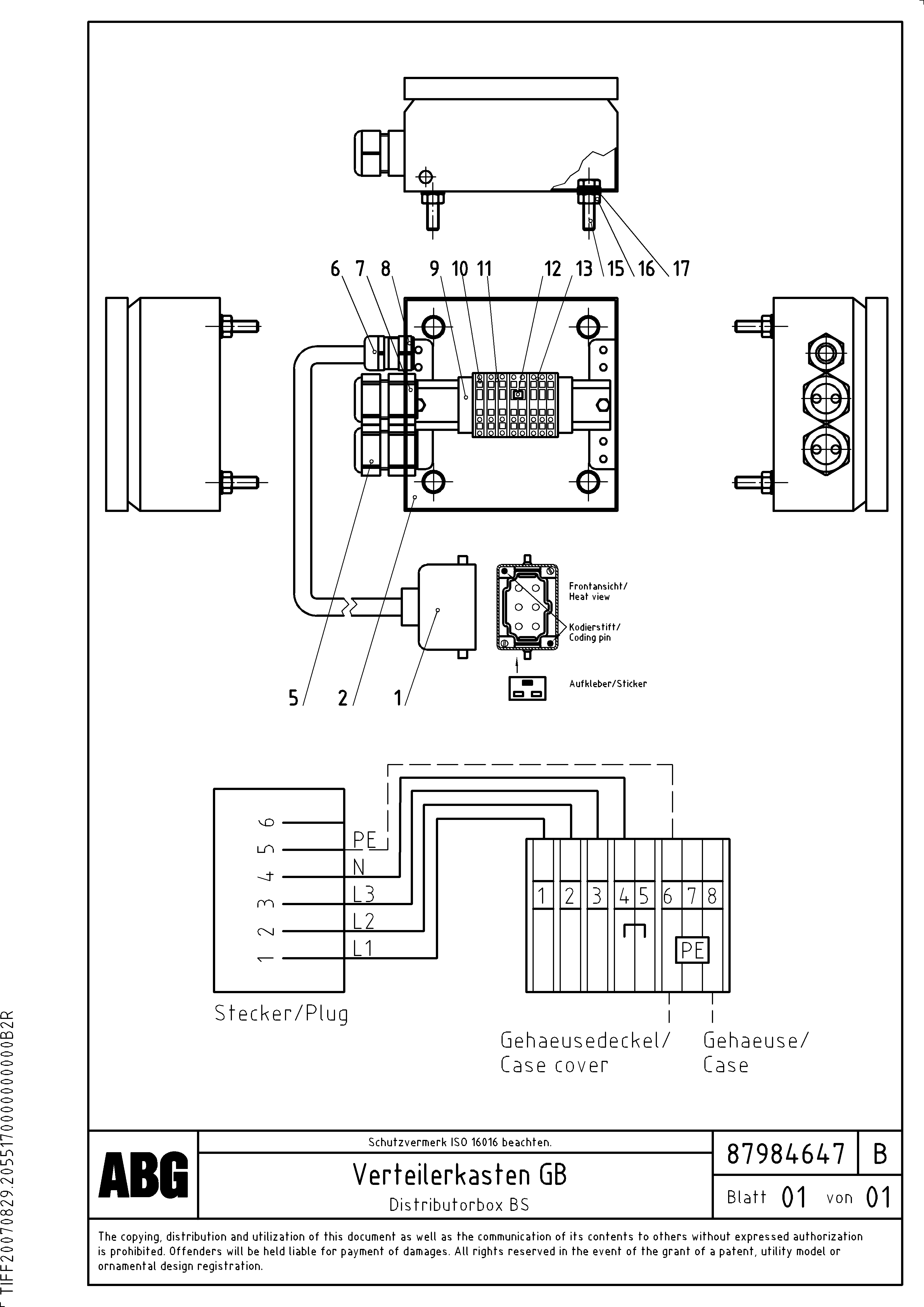 Схема запчастей Volvo ABG2820 - 78730 Distributorbox for basic screed VB 30 ATT. SCREEDS 1,5 - 4,0M ABG2820