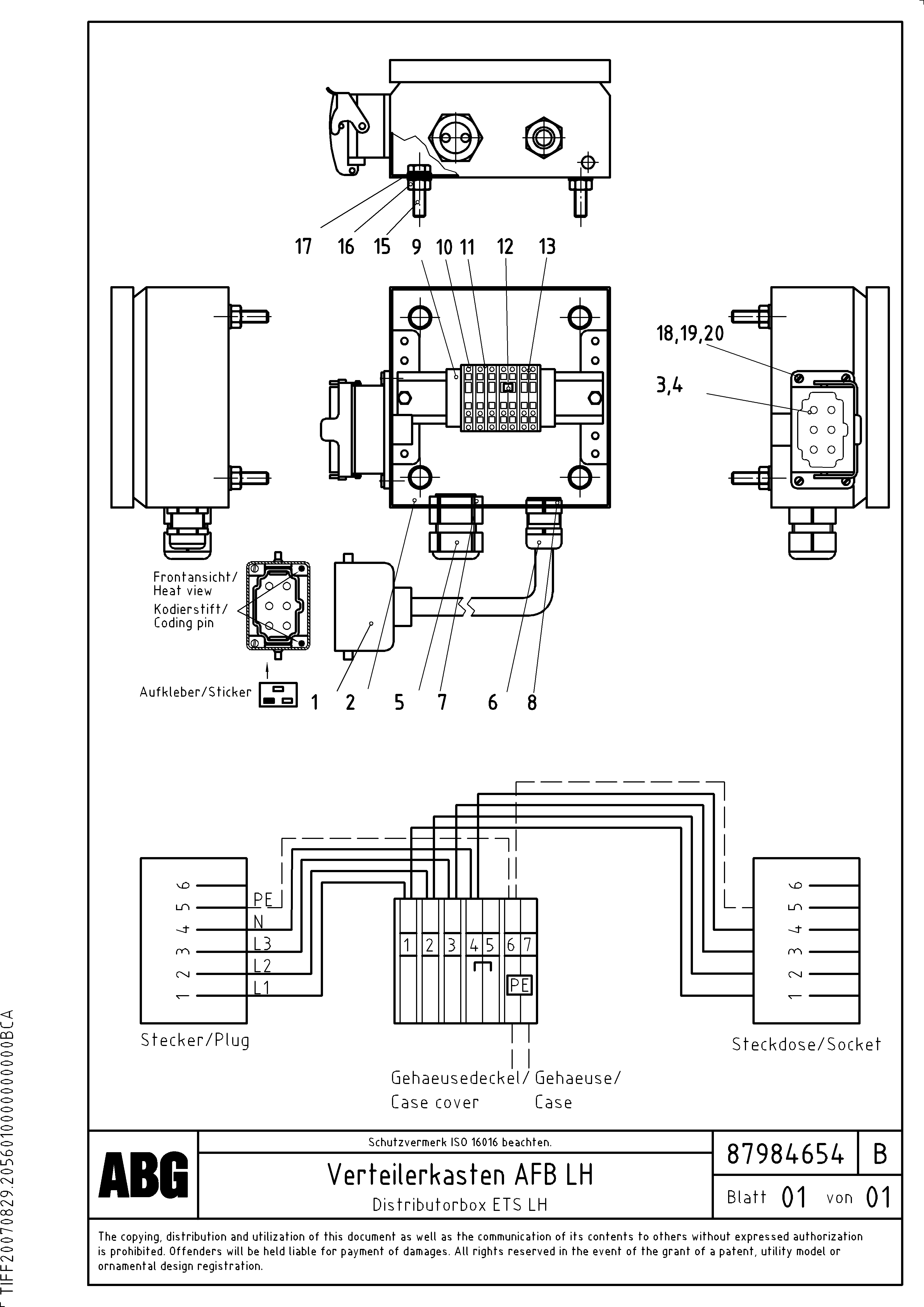 Схема запчастей Volvo ABG2820 - 80862 Distributorbox for extandable screed VB 30 ATT. SCREEDS 1,5 - 4,0M ABG2820