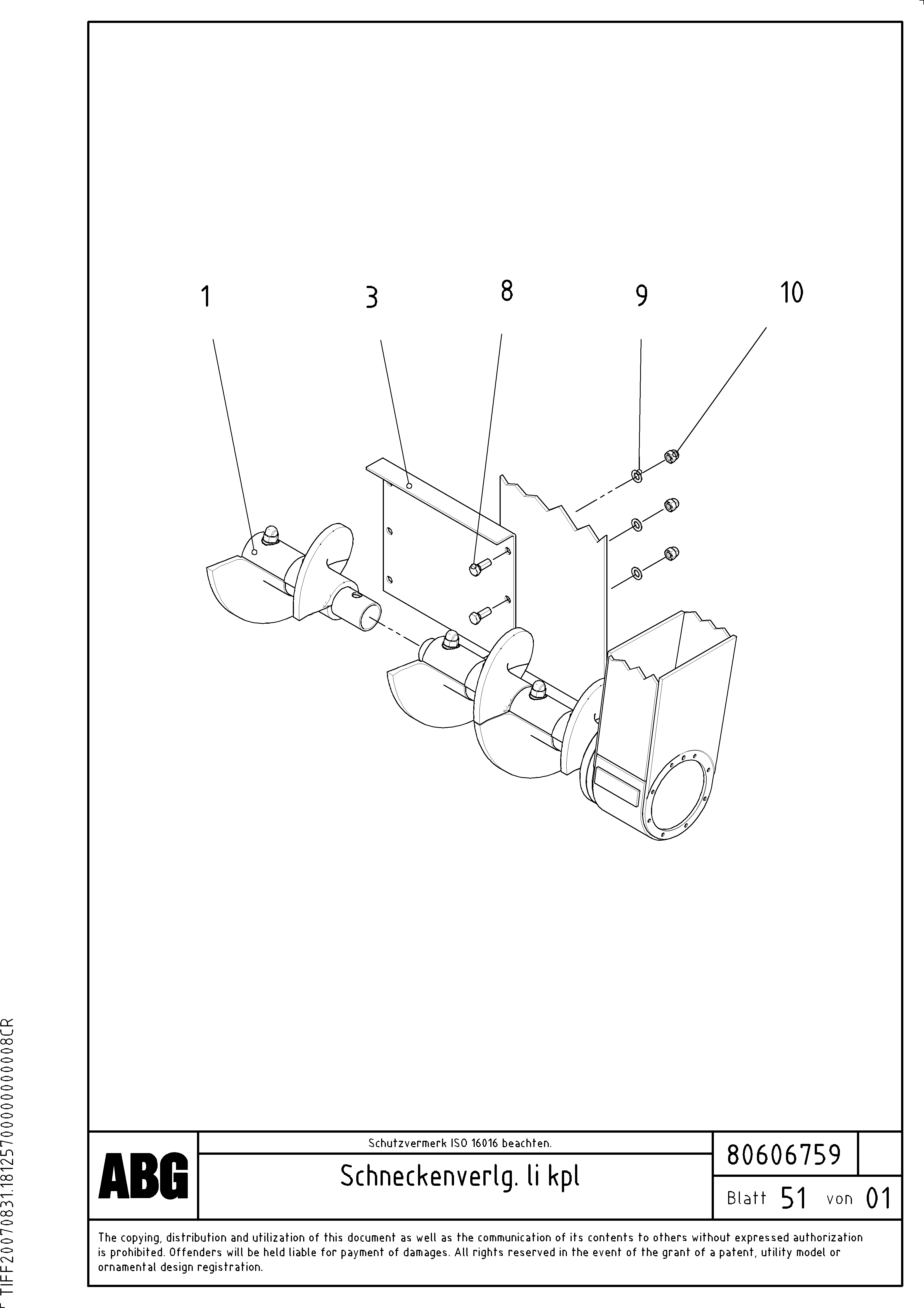 Схема запчастей Volvo ABG2820 - 74031 Auger extension VB 30 ATT. SCREEDS 1,5 - 4,0M ABG2820