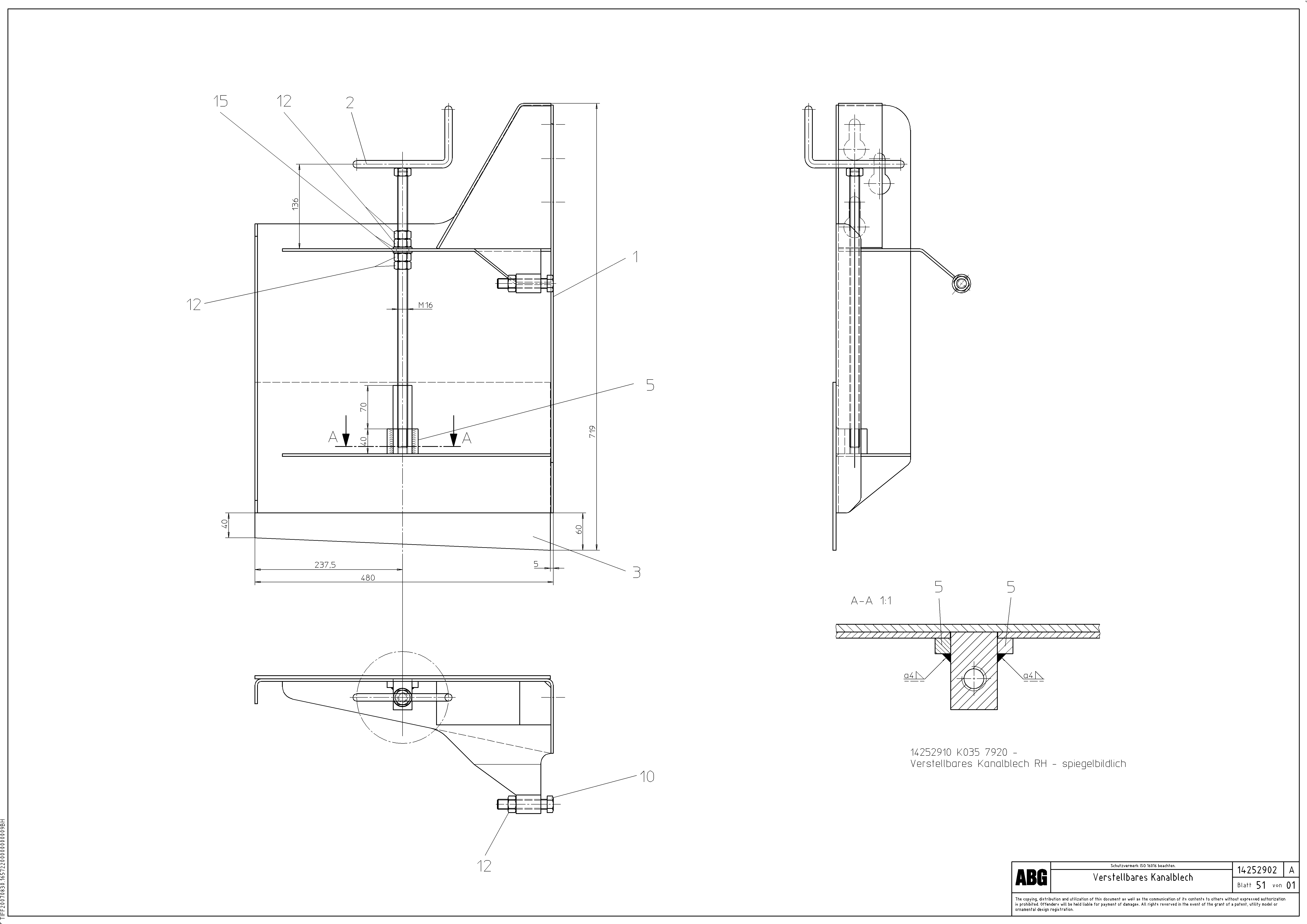 Схема запчастей Volvo ABG2820 - 80661 Adjustable Channel plate VB 30 ATT. SCREEDS 1,5 - 4,0M ABG2820