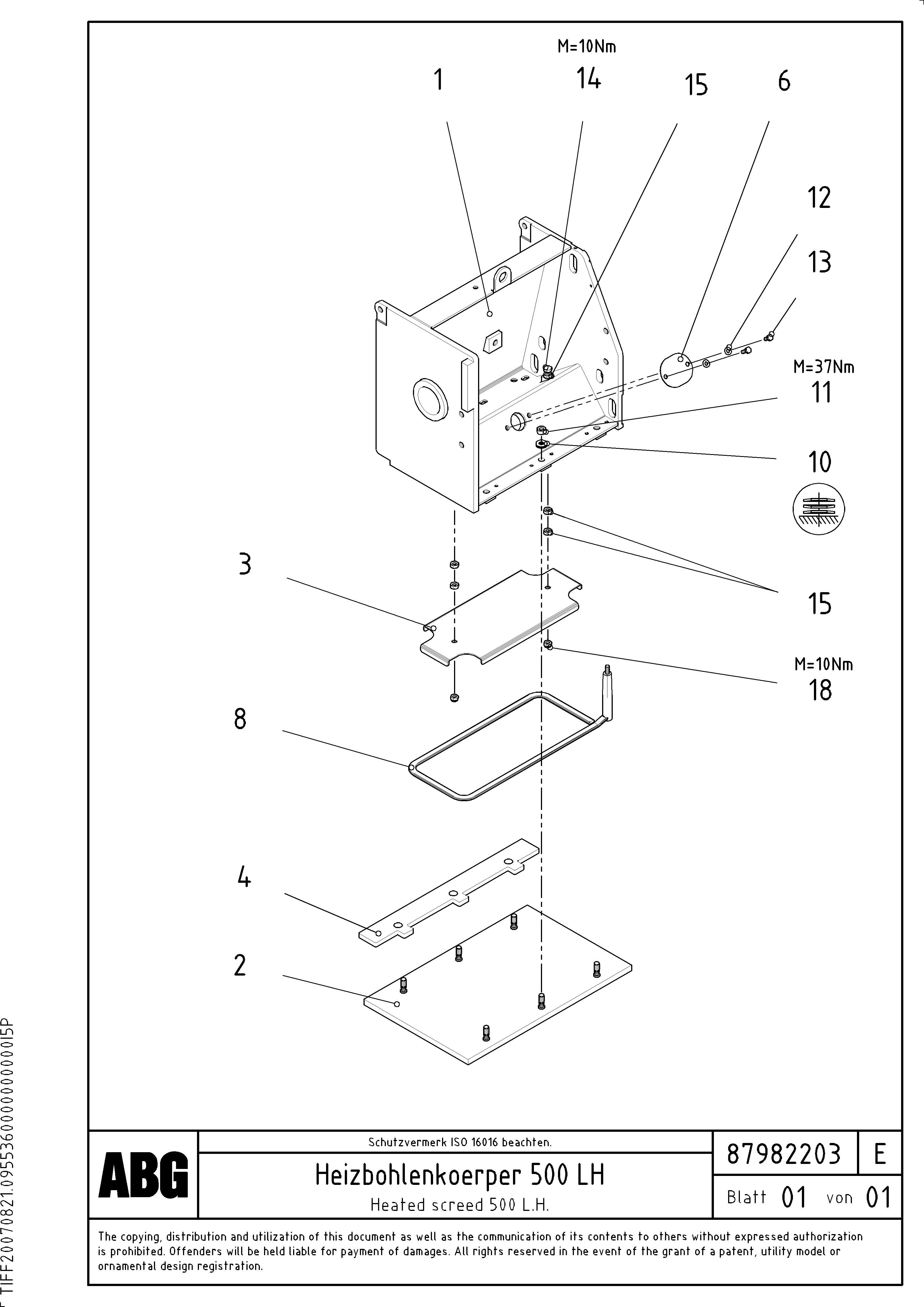 Схема запчастей Volvo ABG2820 - 74613 Heated base plate for extension VB 30 ATT. SCREEDS 1,5 - 4,0M ABG2820
